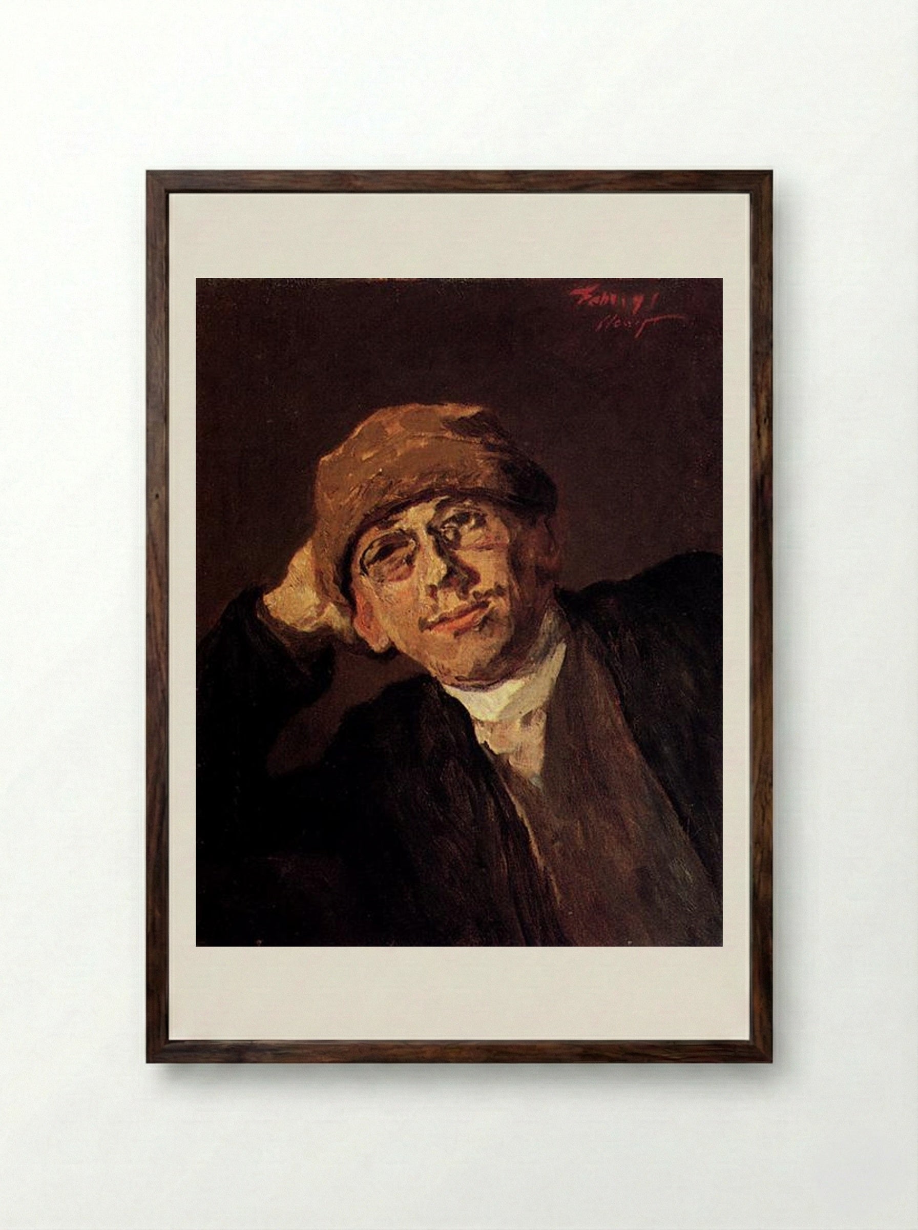 A Portrait of the Artist - Max Slevogt - Framed Print Dark Wood