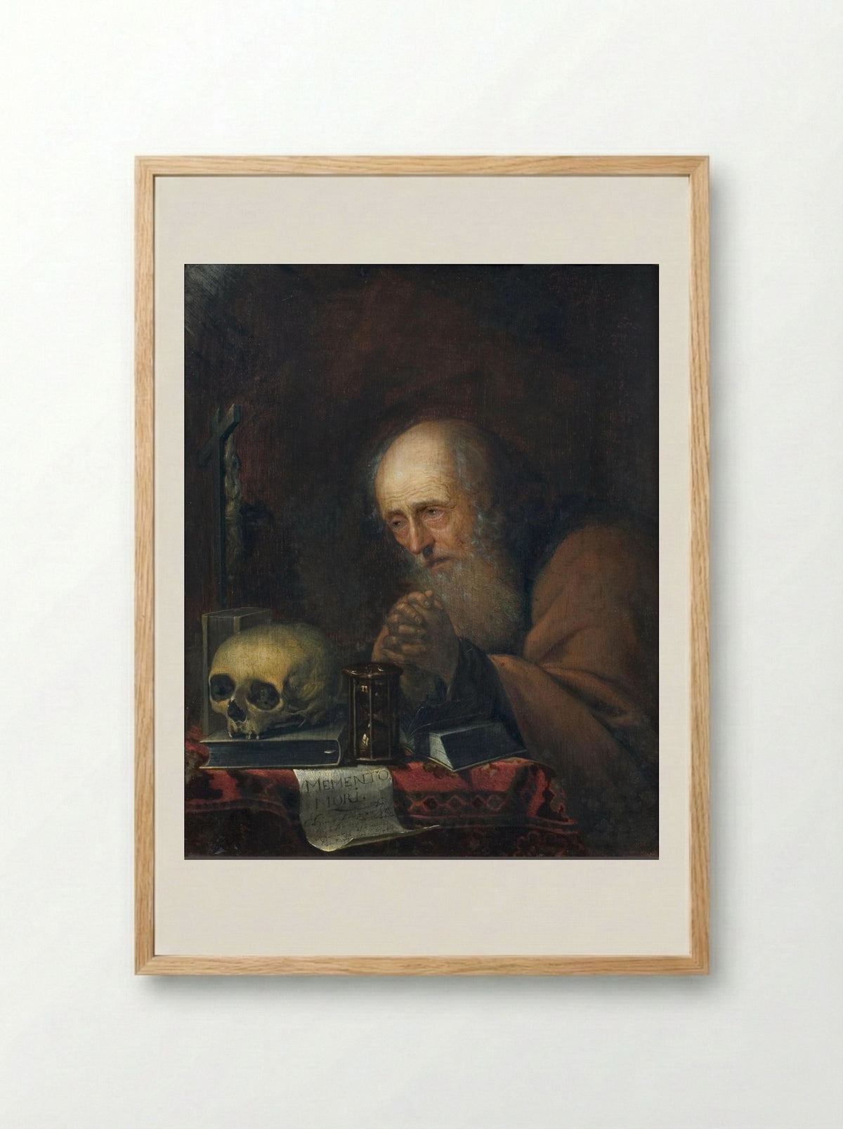A Praying Hermit in a Ruin - Jan Adriaensz. van Staveren - Framed Print Wood