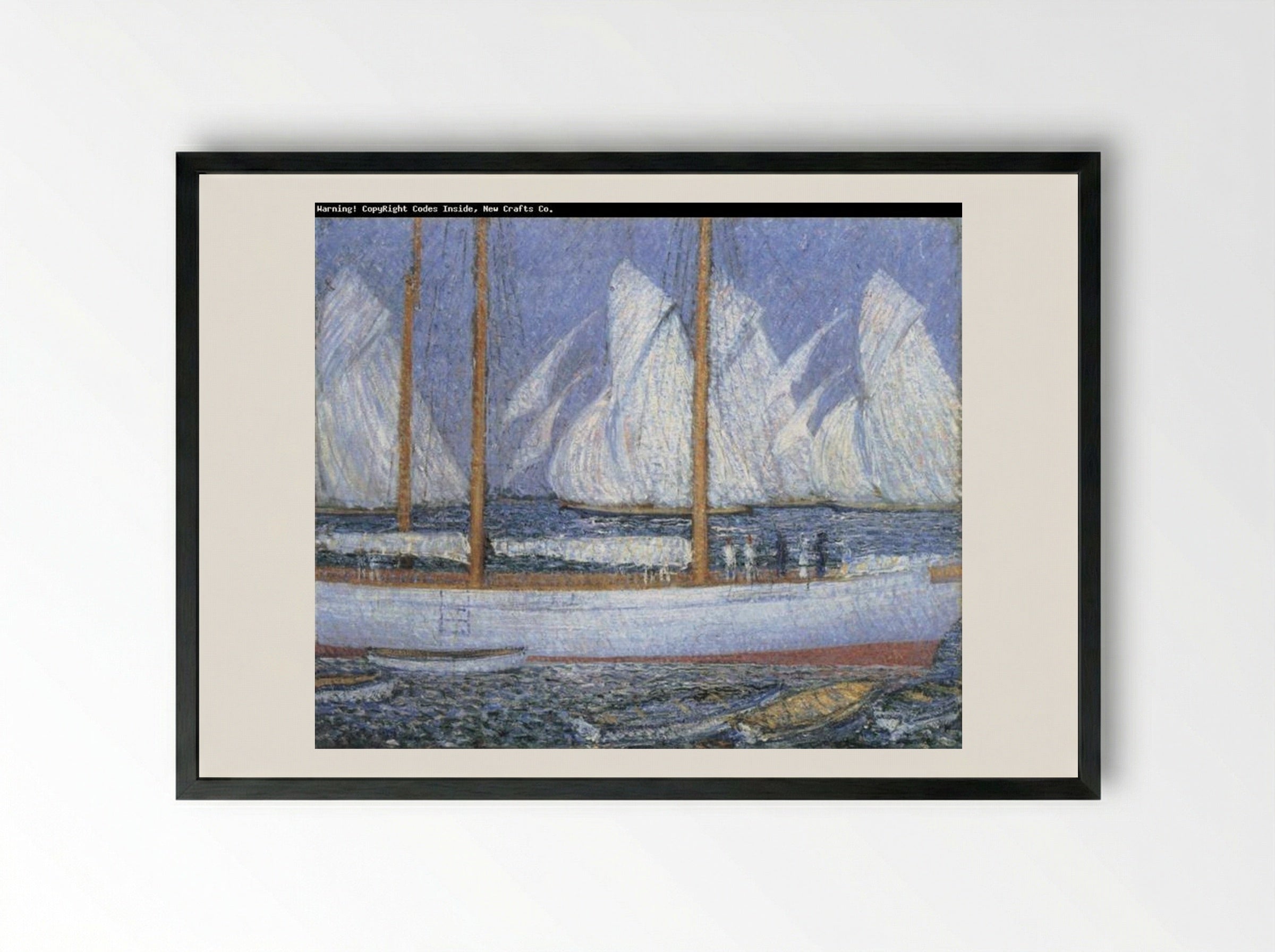 A Procession of Yachts - Philip Wilson Steer - Framed Print Black