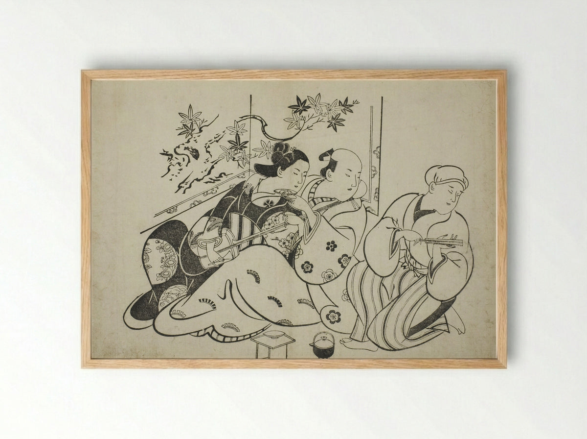 A Professional Buffoon - Torii Kiyonobu I - Framed Print Wood