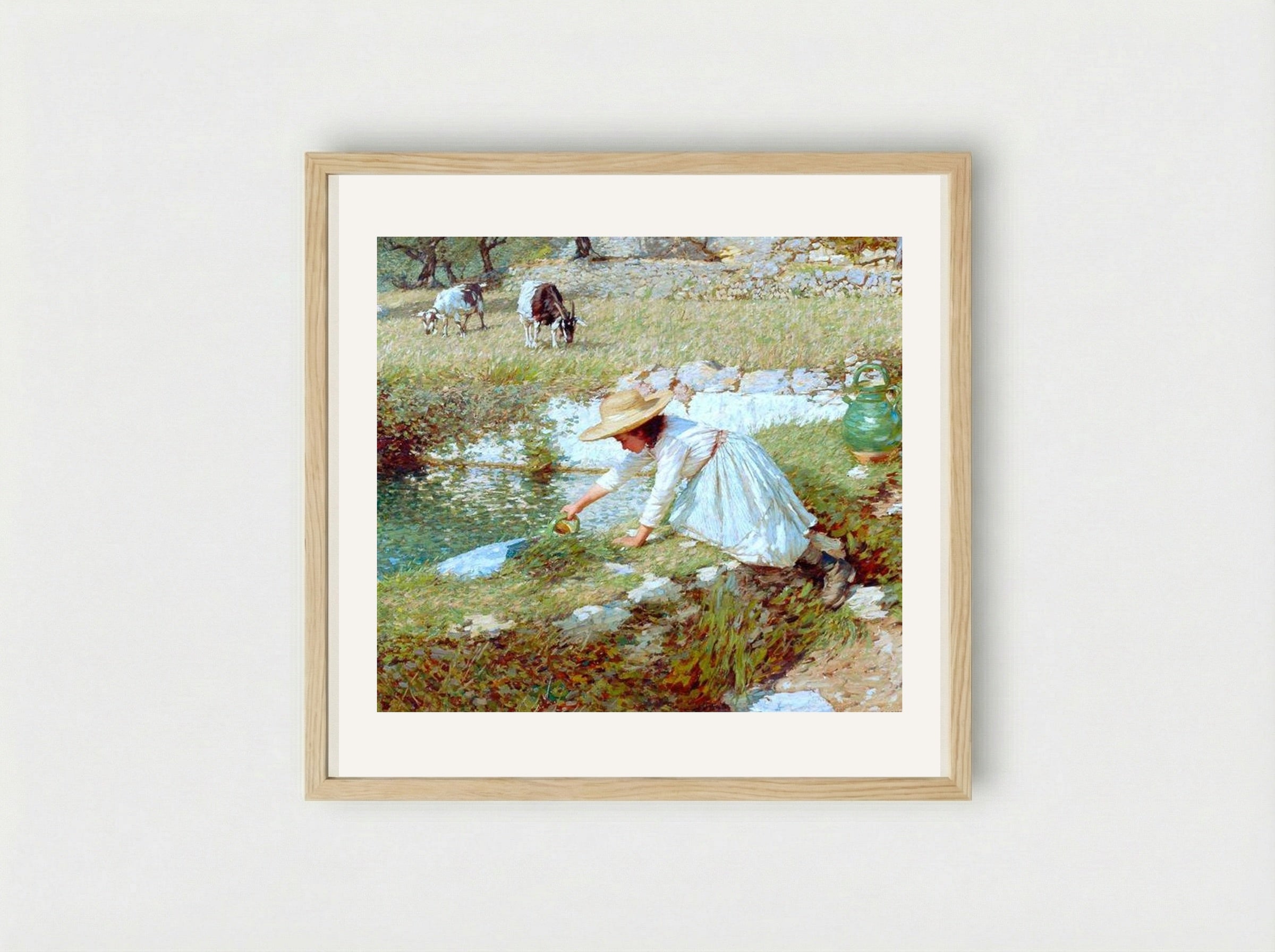 A Provençal Stream - Henry Herbert La Thangue - Framed Print Wood