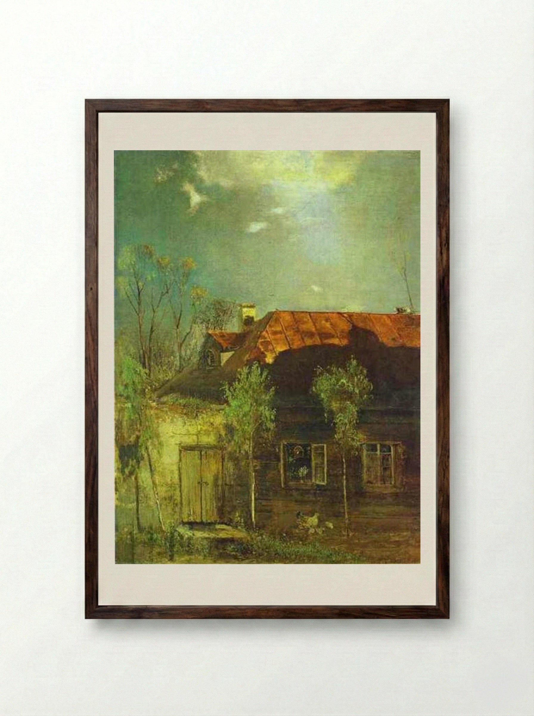 A Provincial Cottage. Spring - Aleksey Savrasov - Framed Print Dark Wood