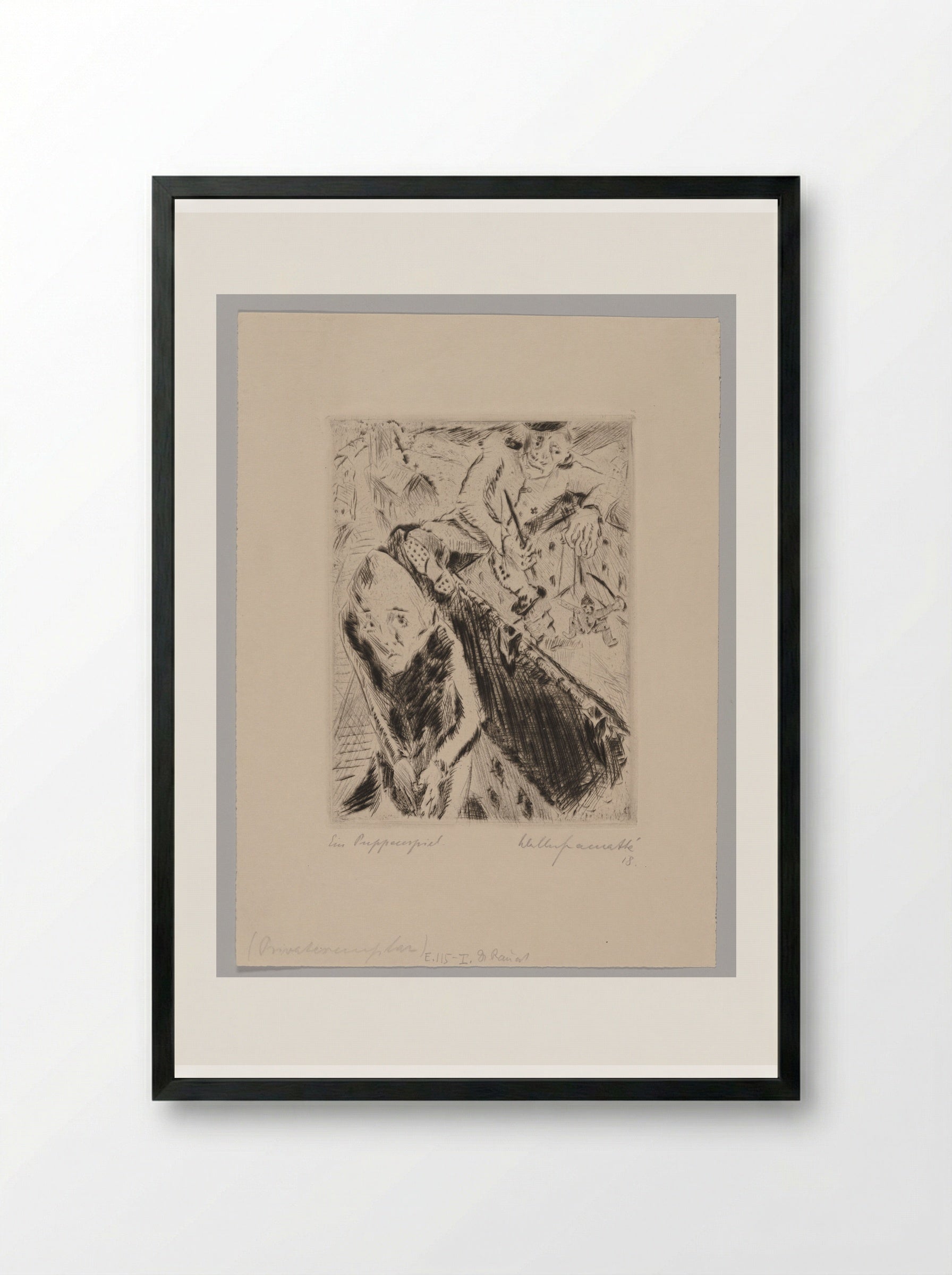 A Puppet Show - Walter Gramatté - Framed Print Black