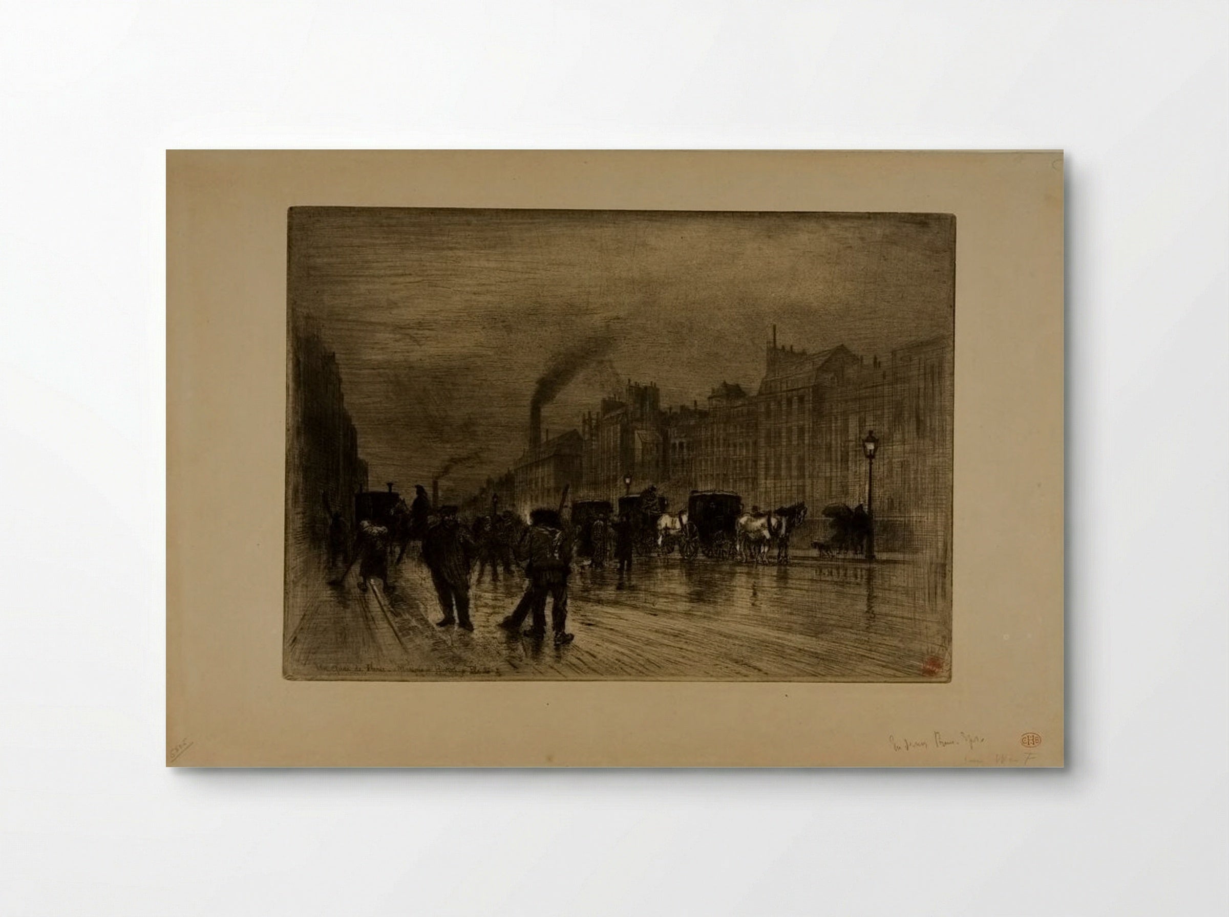 A Quay in Paris: Winter Morning - Félix Hilaire Buhot - Poster