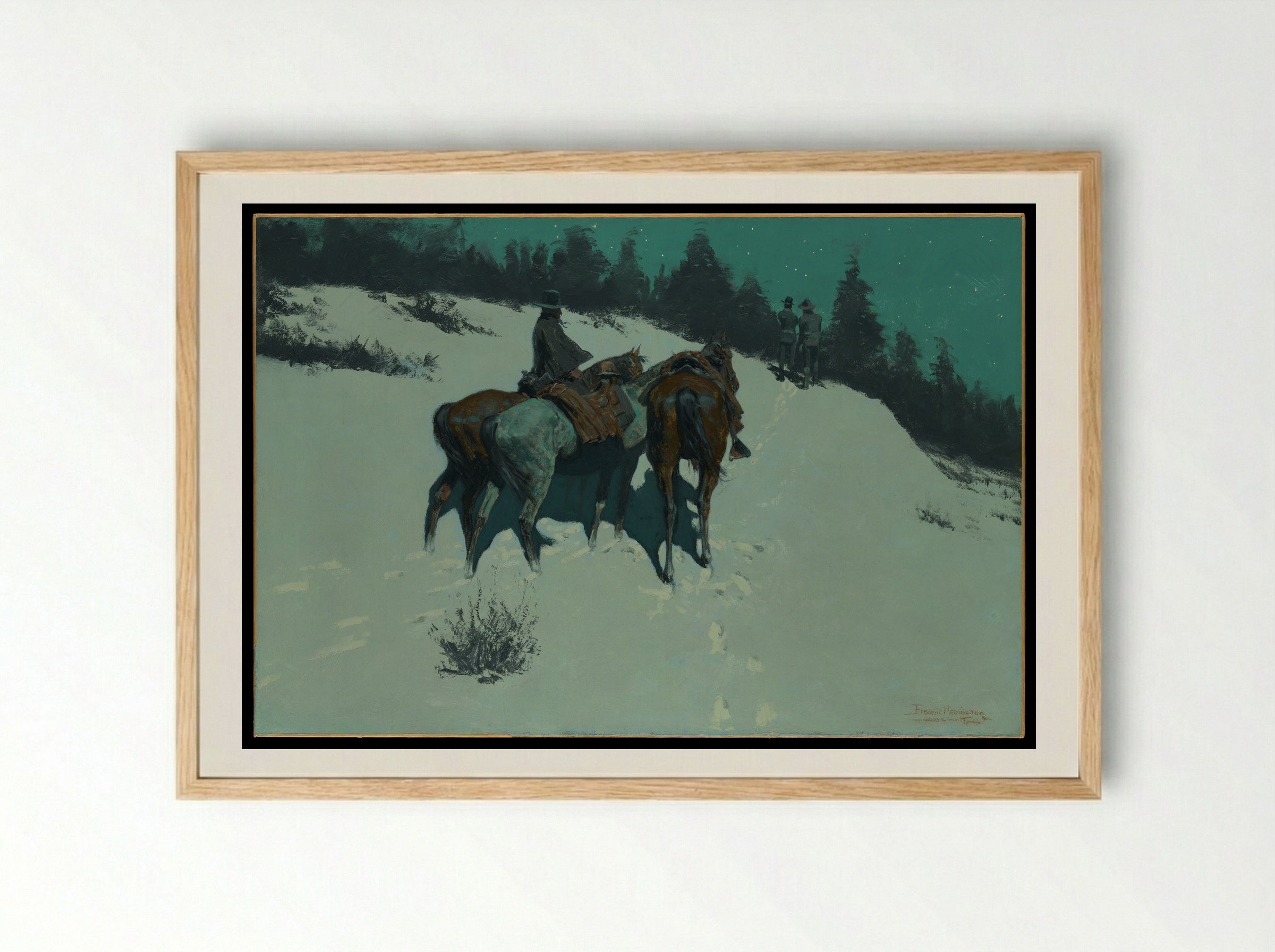 A Reconnaissance - Frederic Remington - Framed Print Wood
