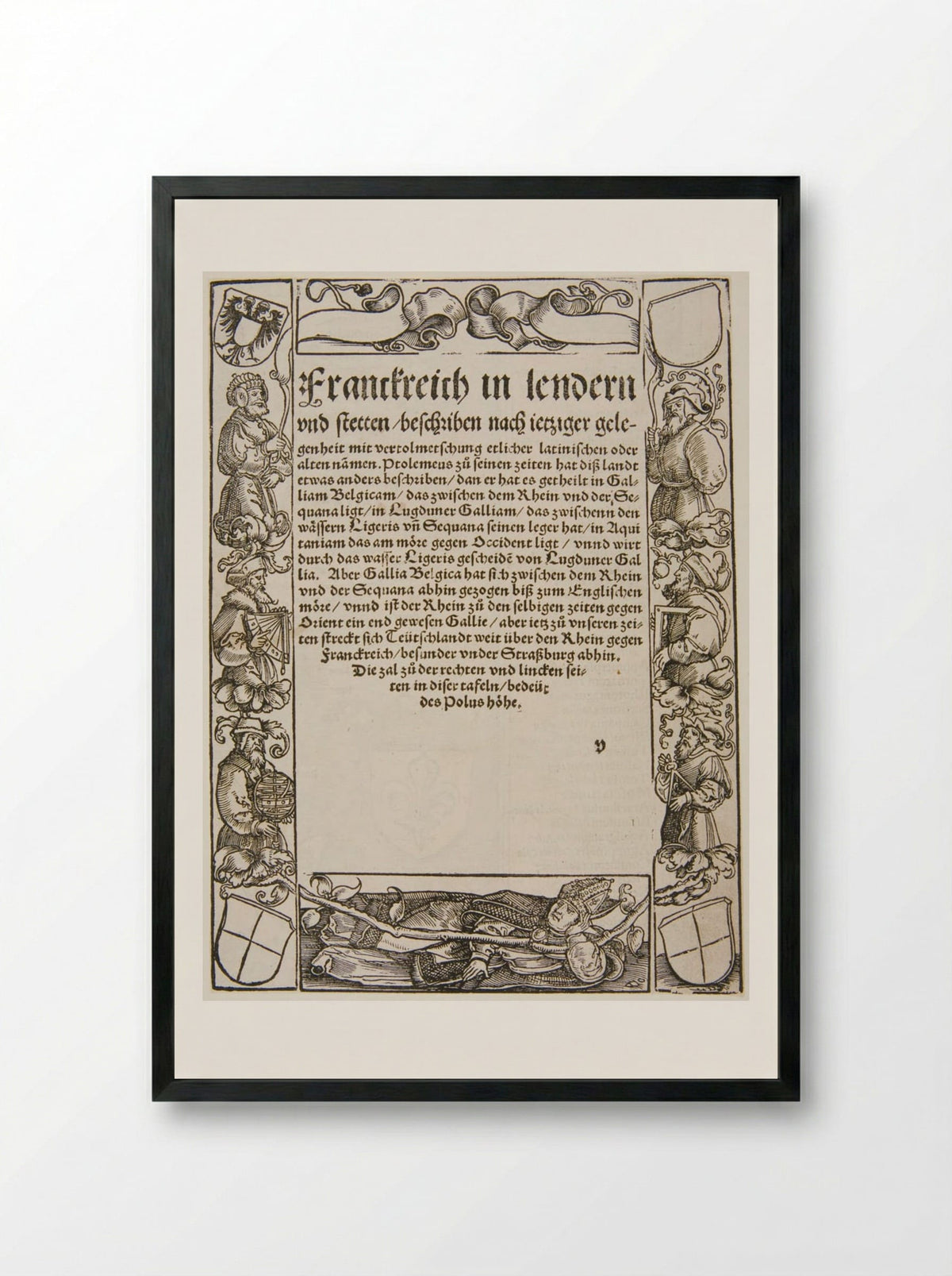 A Recumbent Bishop and Six Mathematicians - Hans Holbein the Younger - Framed Print Black
