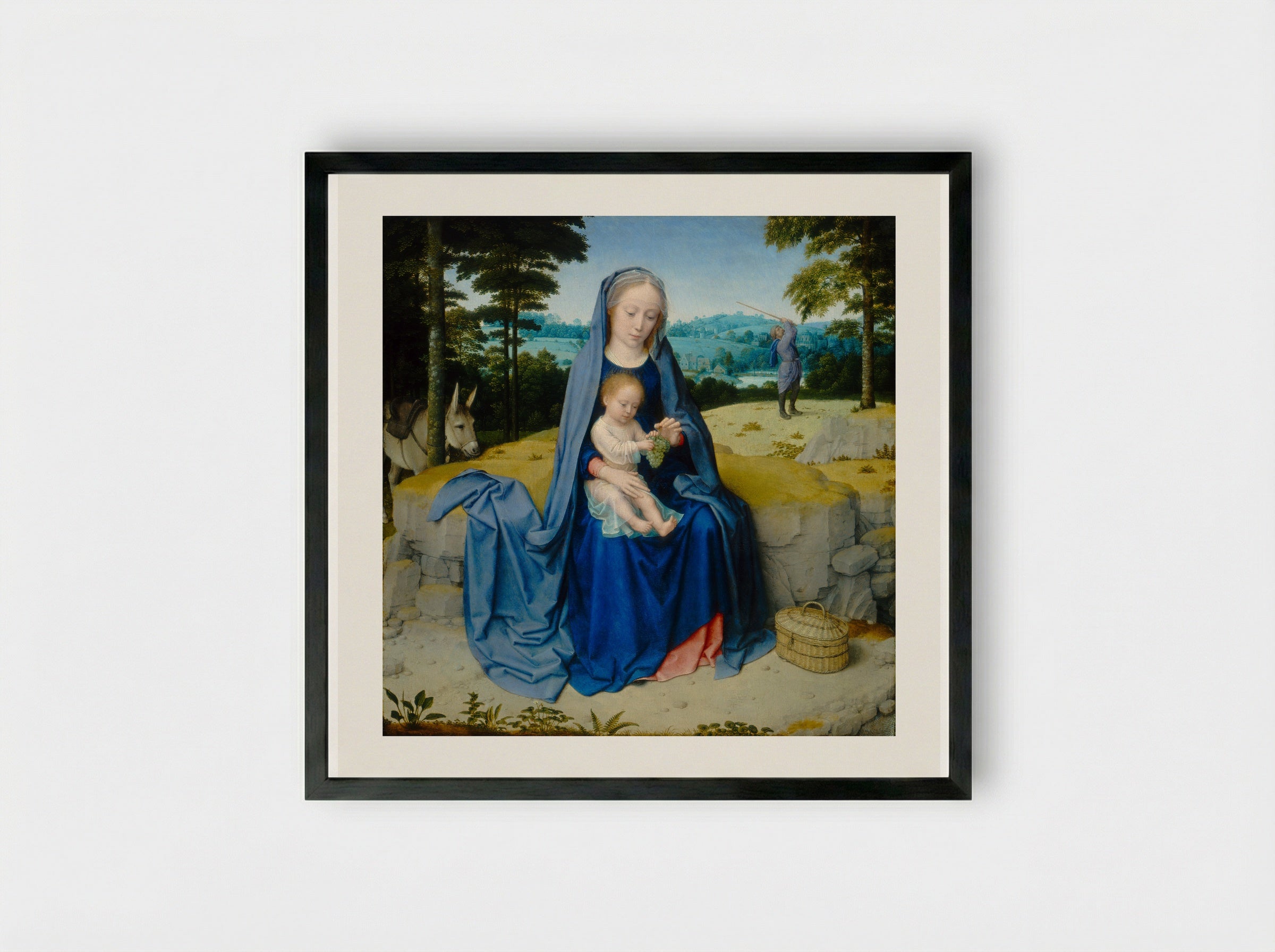 A Rest During the Flight to Egypt - Gerard David - Framed Print Black