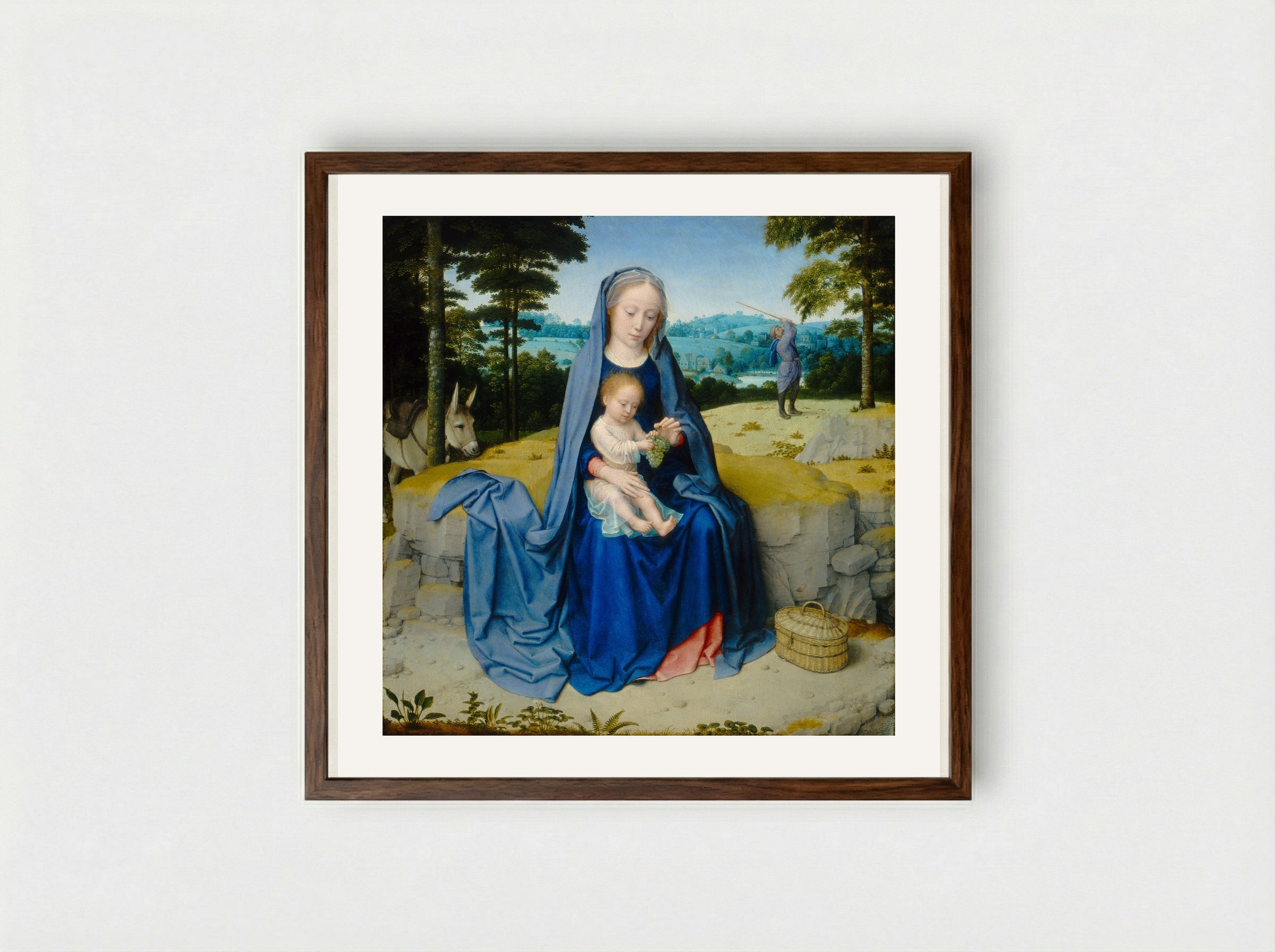 A Rest During the Flight to Egypt - Gerard David - Framed Print Dark Wood