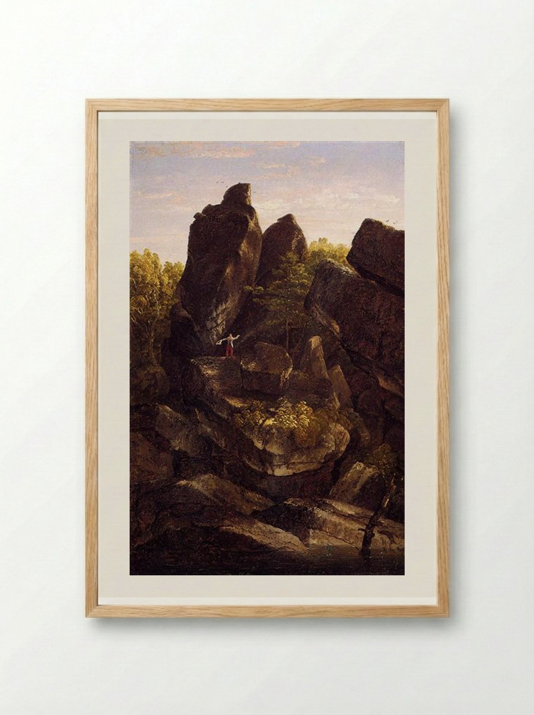A Rocky Glen (In the Shawangunks) - Thomas Cole - Framed Print Wood