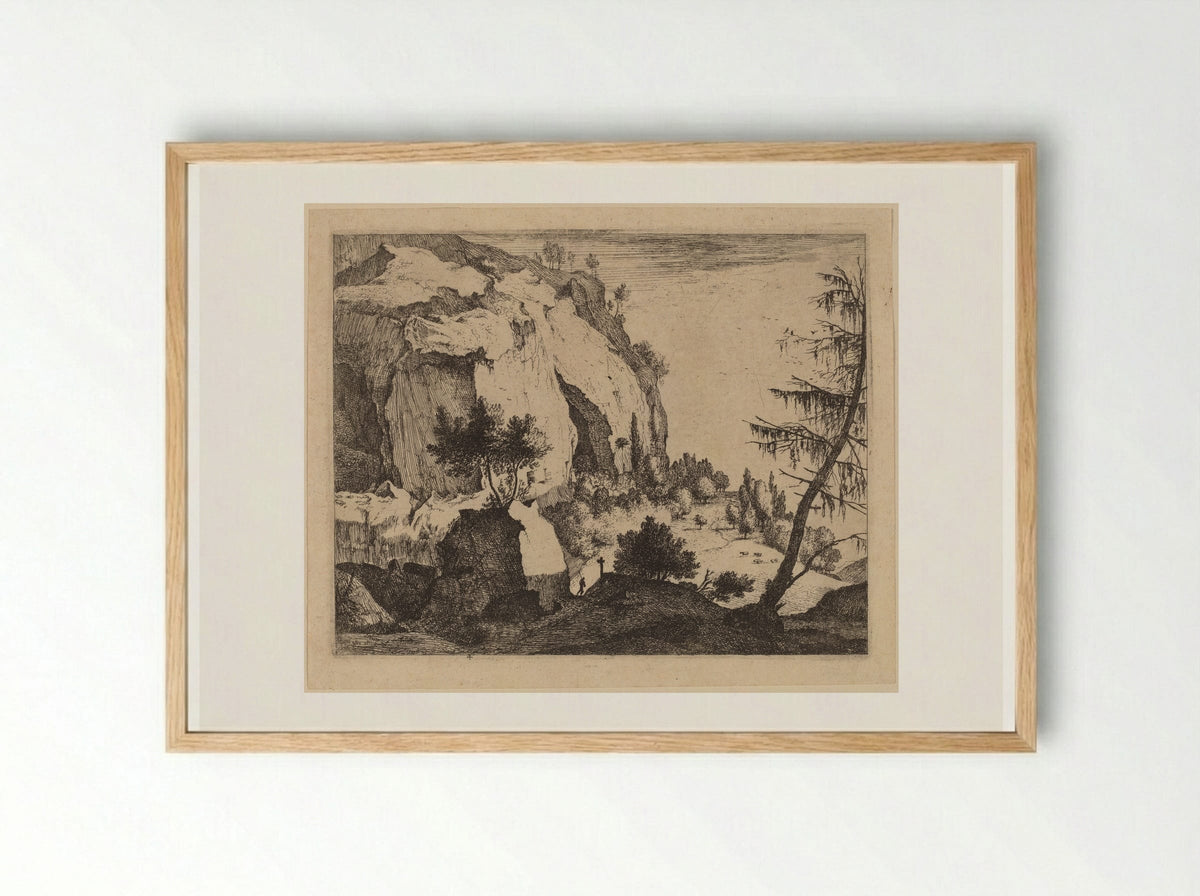 A Rocky Landscape - Roelant Roghman - Framed Print Wood