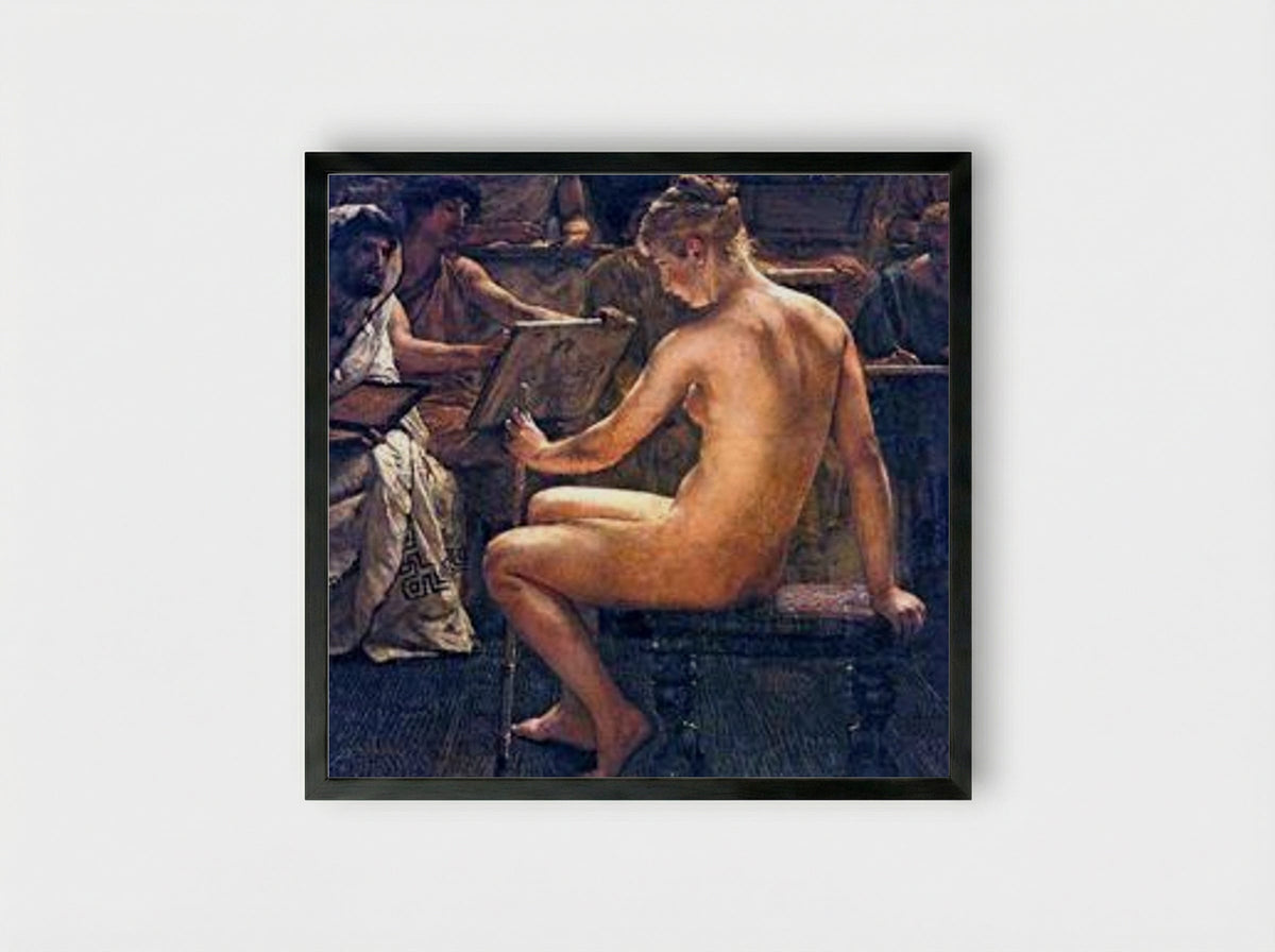 A Roman Studio - Sir Lawrence Alma-Tadema - Framed Print Black