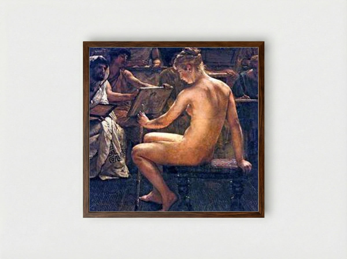 A Roman Studio - Sir Lawrence Alma-Tadema - Framed Print Dark Wood