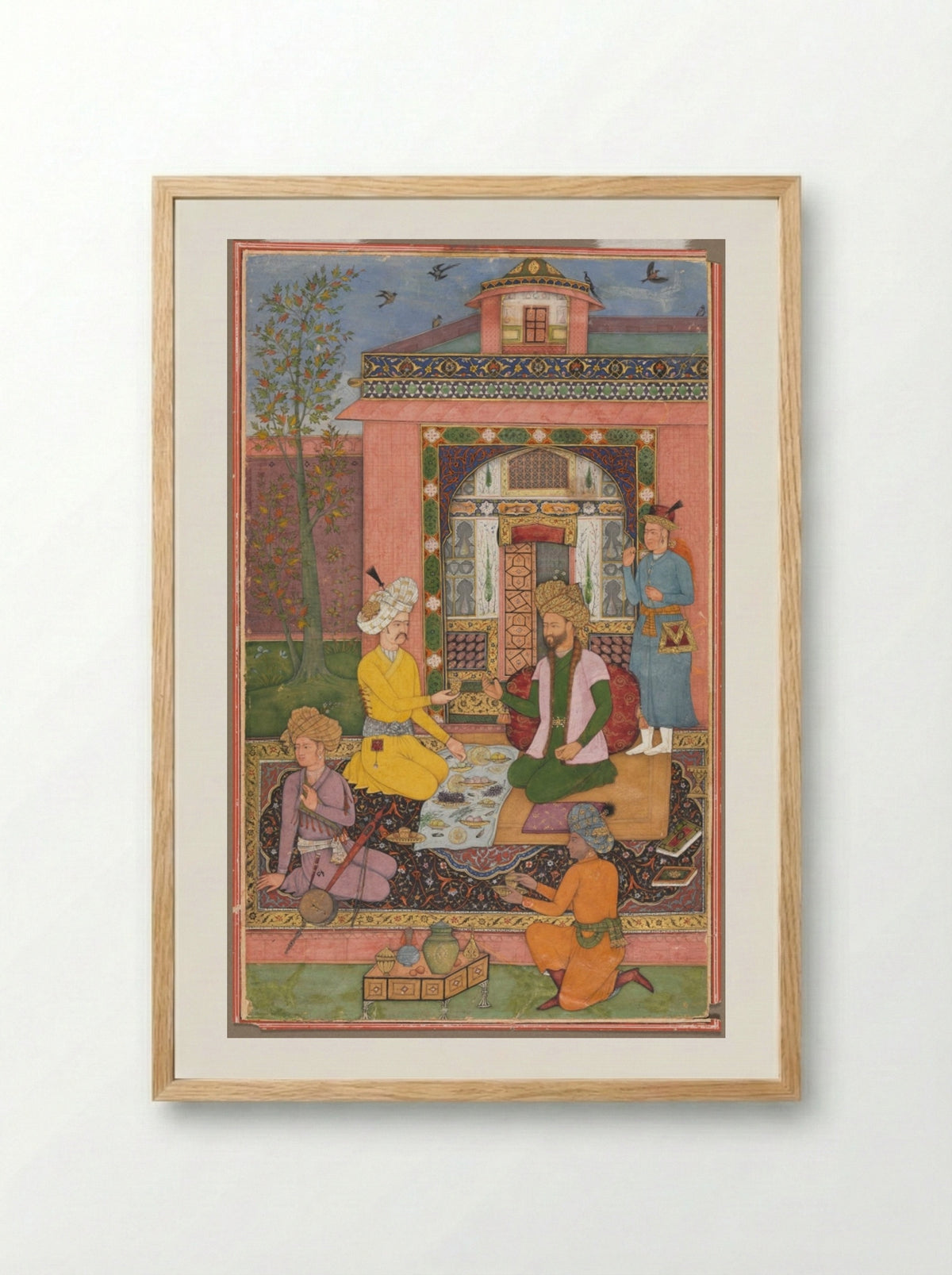 A Royal Picnic on a Terrace - Muhammad Ali - Framed Print Wood