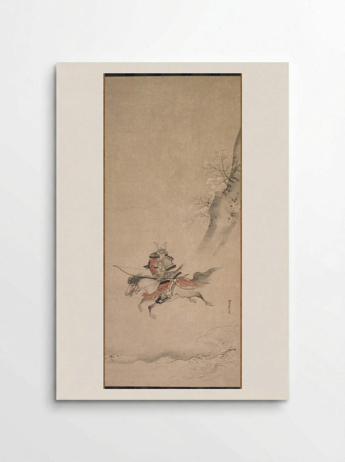 A Samurai on Horseback - Kusumi Morikage - Poster