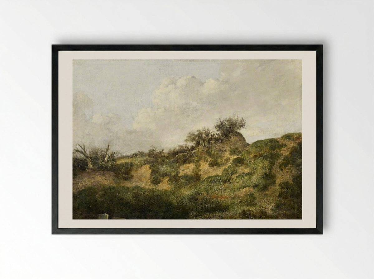A Sandy Bank - John Crome - Framed Print Black