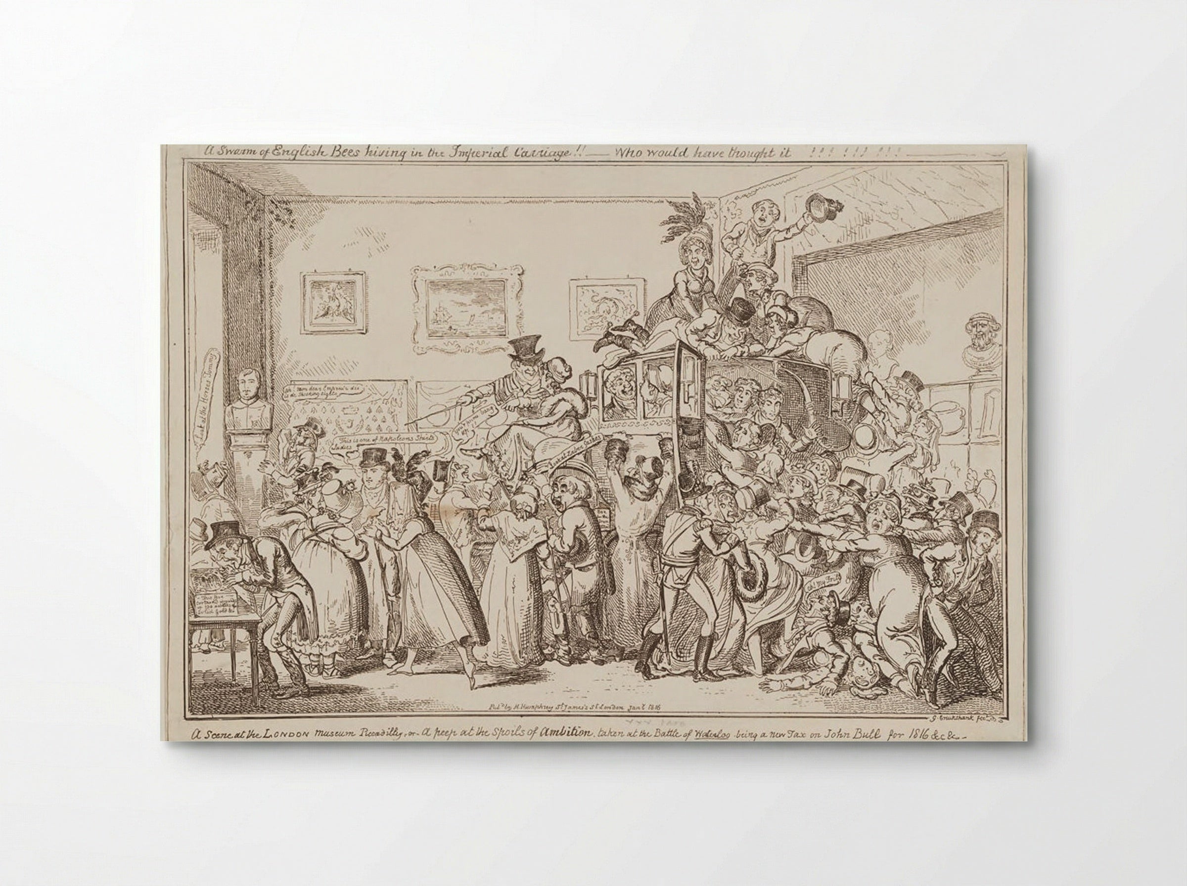 A Scene at the London Museum Piccadilly, or a Peep at the Spoils of Ambition - George Cruikshank - Poster