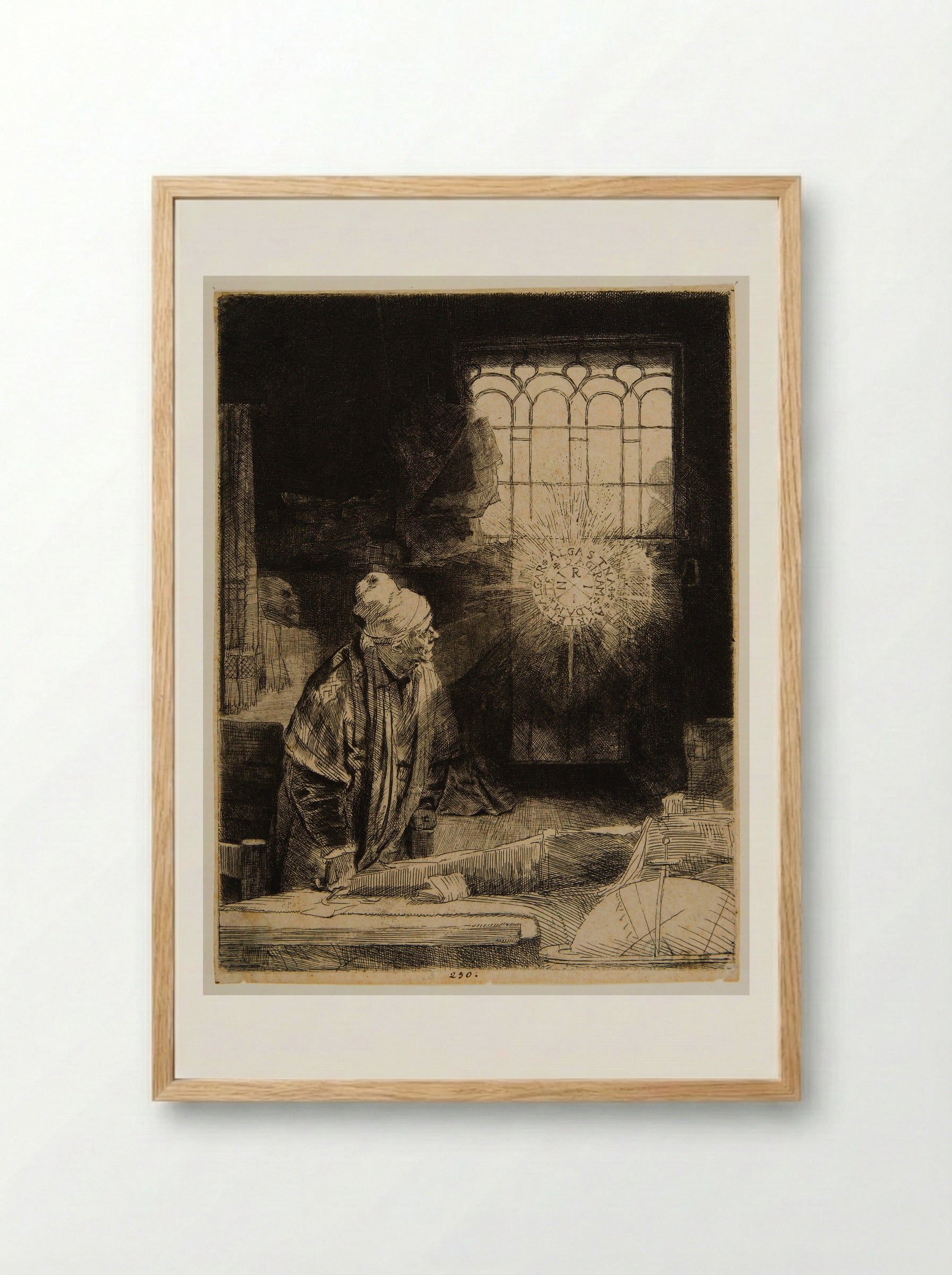 A Scholar in His Study (Faust) - Rembrandt Harmensz. van Rijn - Framed Print Wood