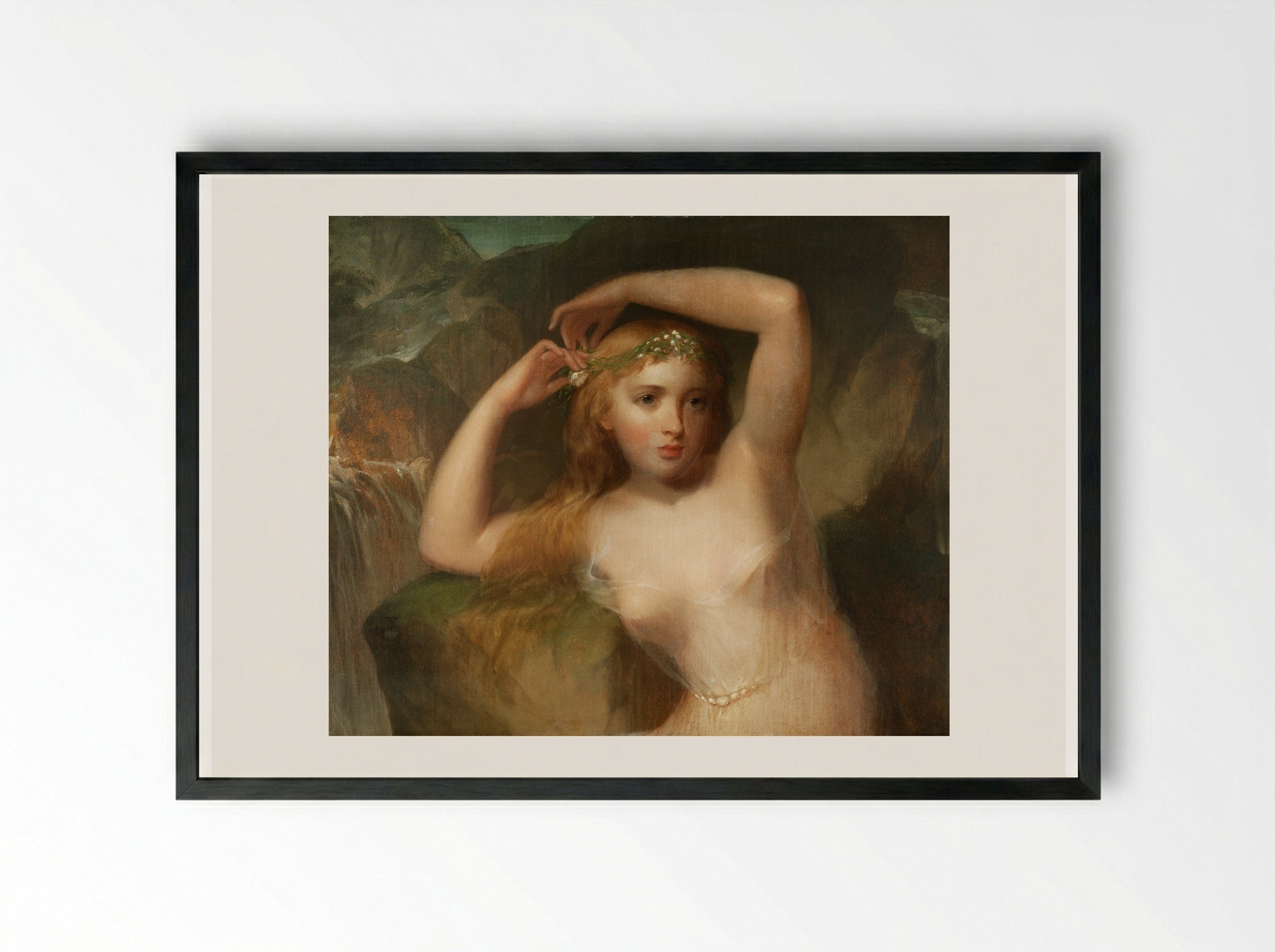 A Sea Nymph - Thomas Sully - Framed Print Black