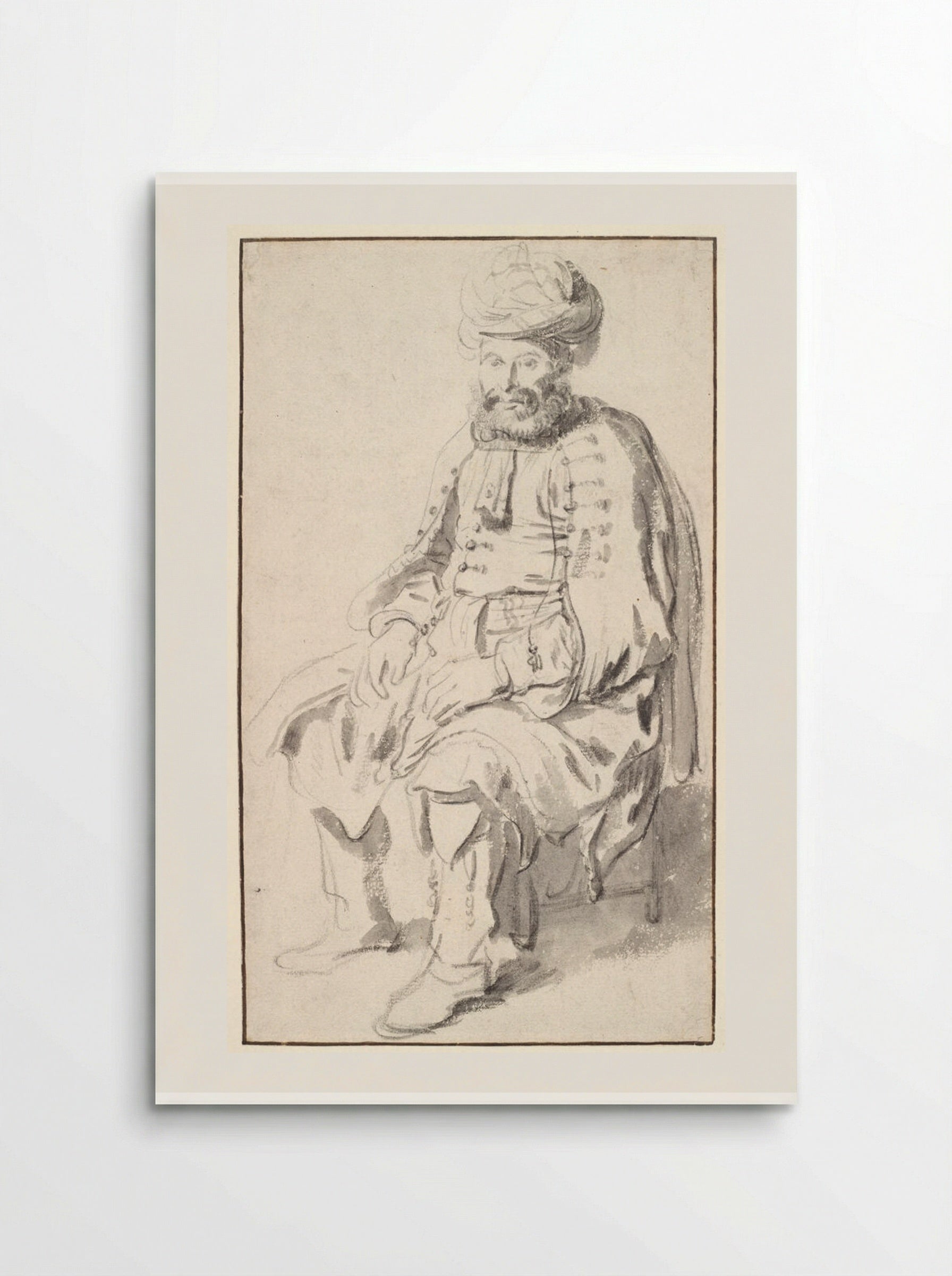 A Seated Man in Middle Eastern Costume - Gerbrand van den Eeckhout - Poster