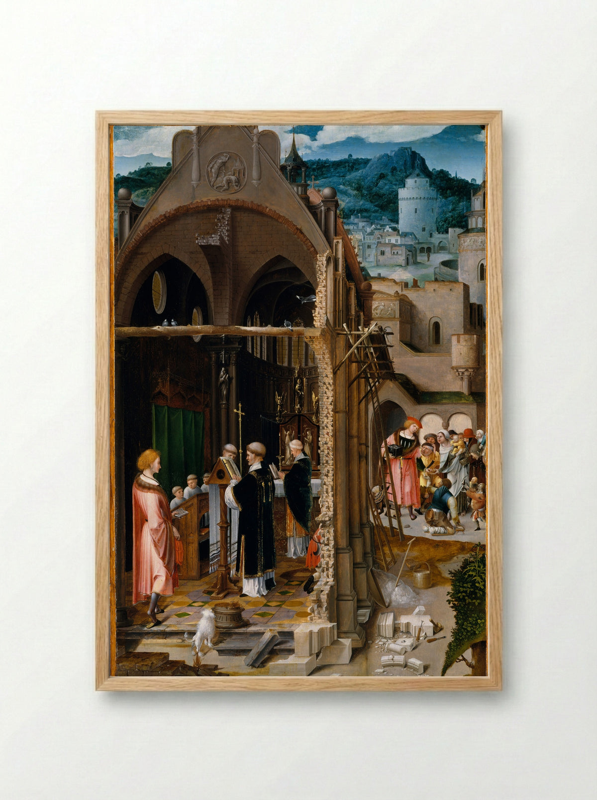 A Sermon on Charity - Netherlandish (Antwerp Mannerist) Painter - Framed Print Wood