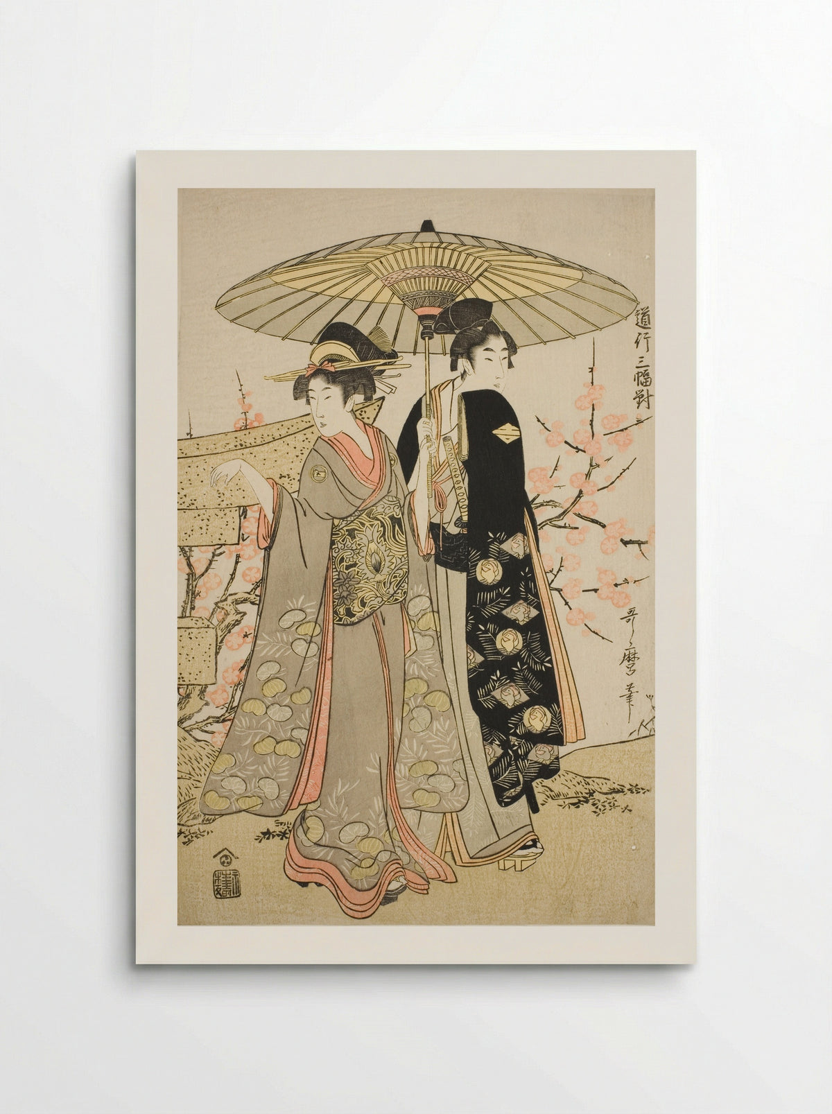A Set of Three Romantic Journeys - Kitagawa Utamaro - Poster
