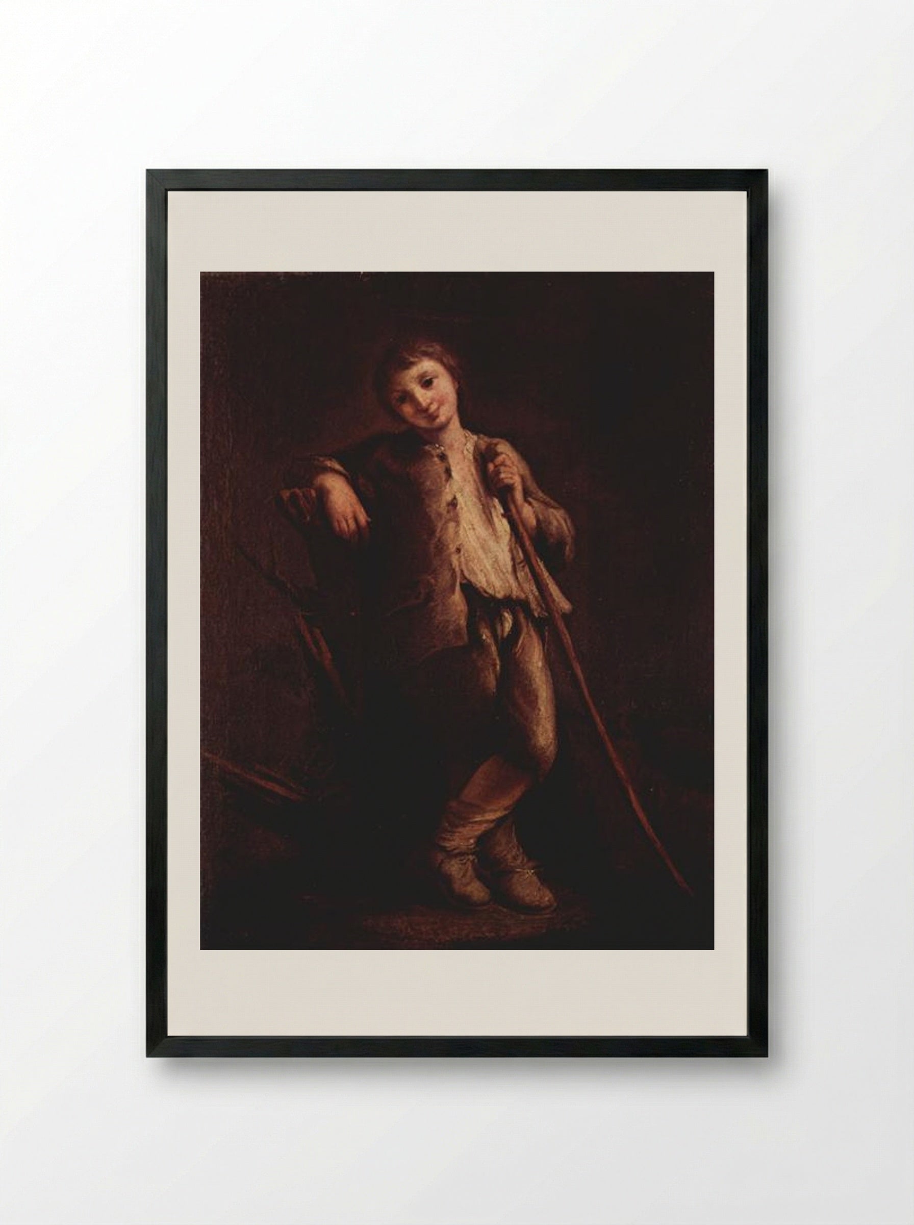 A Shepherd Boy - Pietro Longhi - Framed Print Black