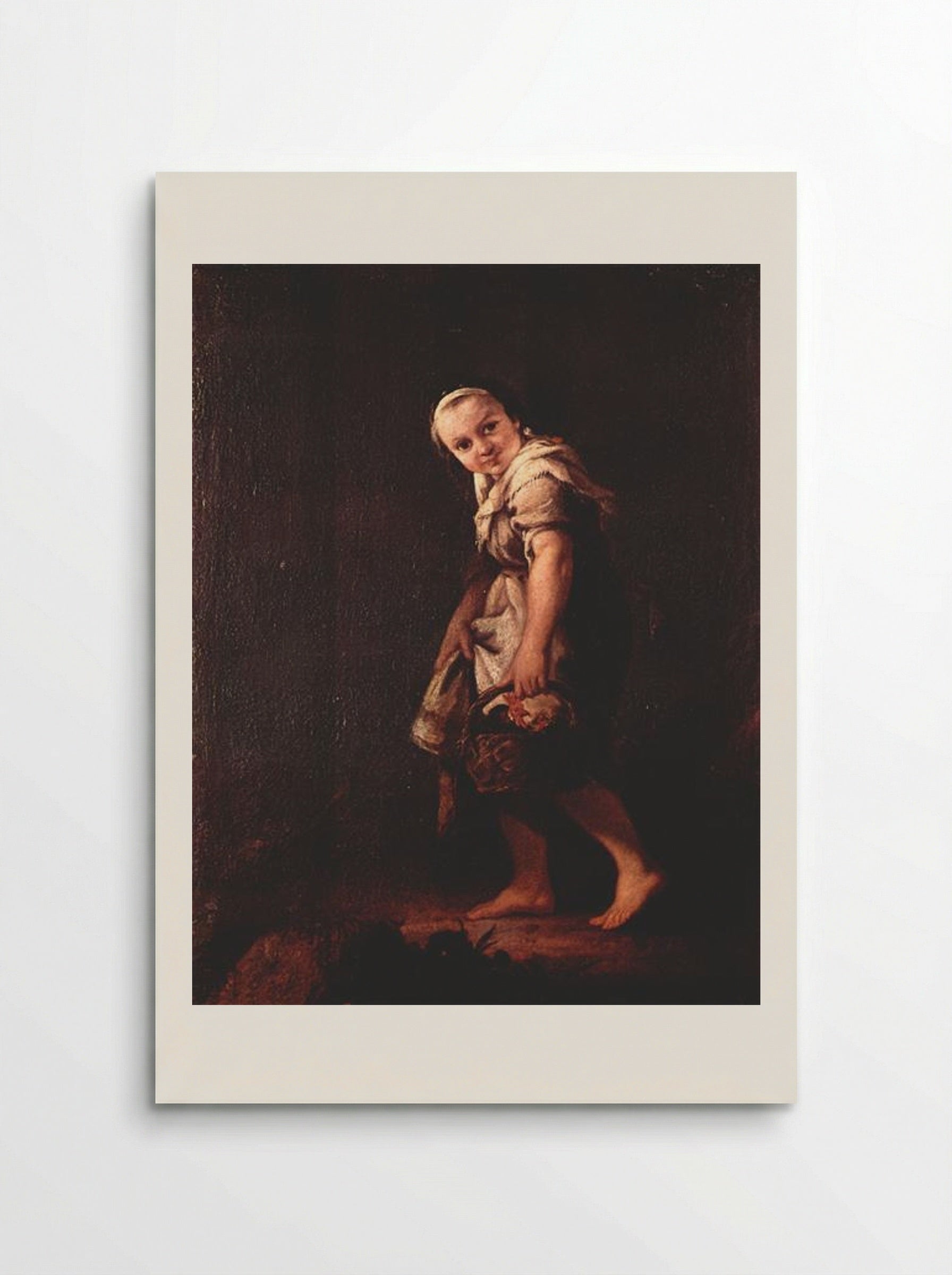 A Shepherd Girl with a Basket - Pietro Longhi - Poster
