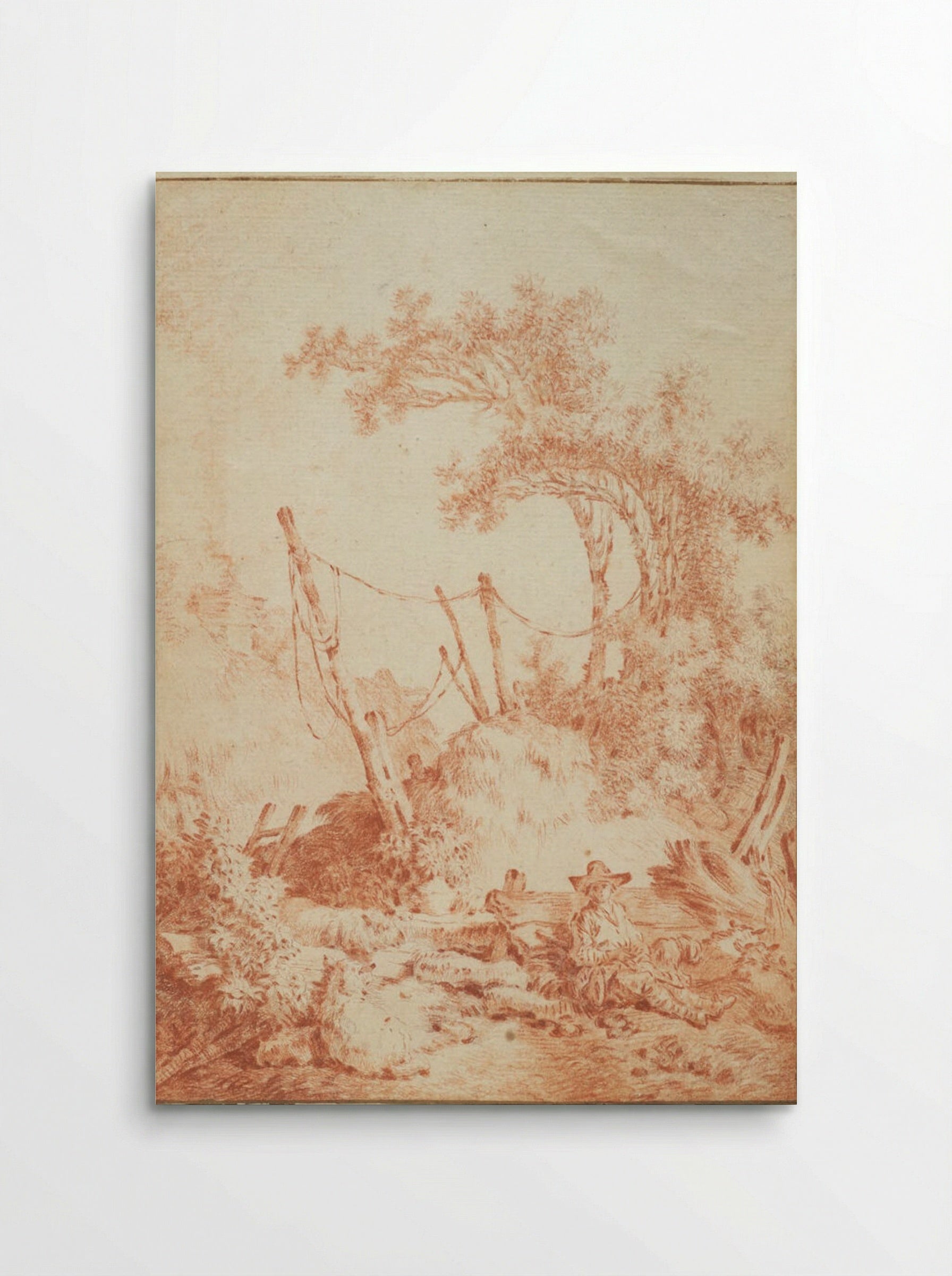 A Shepherd and His Flock - Jean-Baptiste Huet - Poster