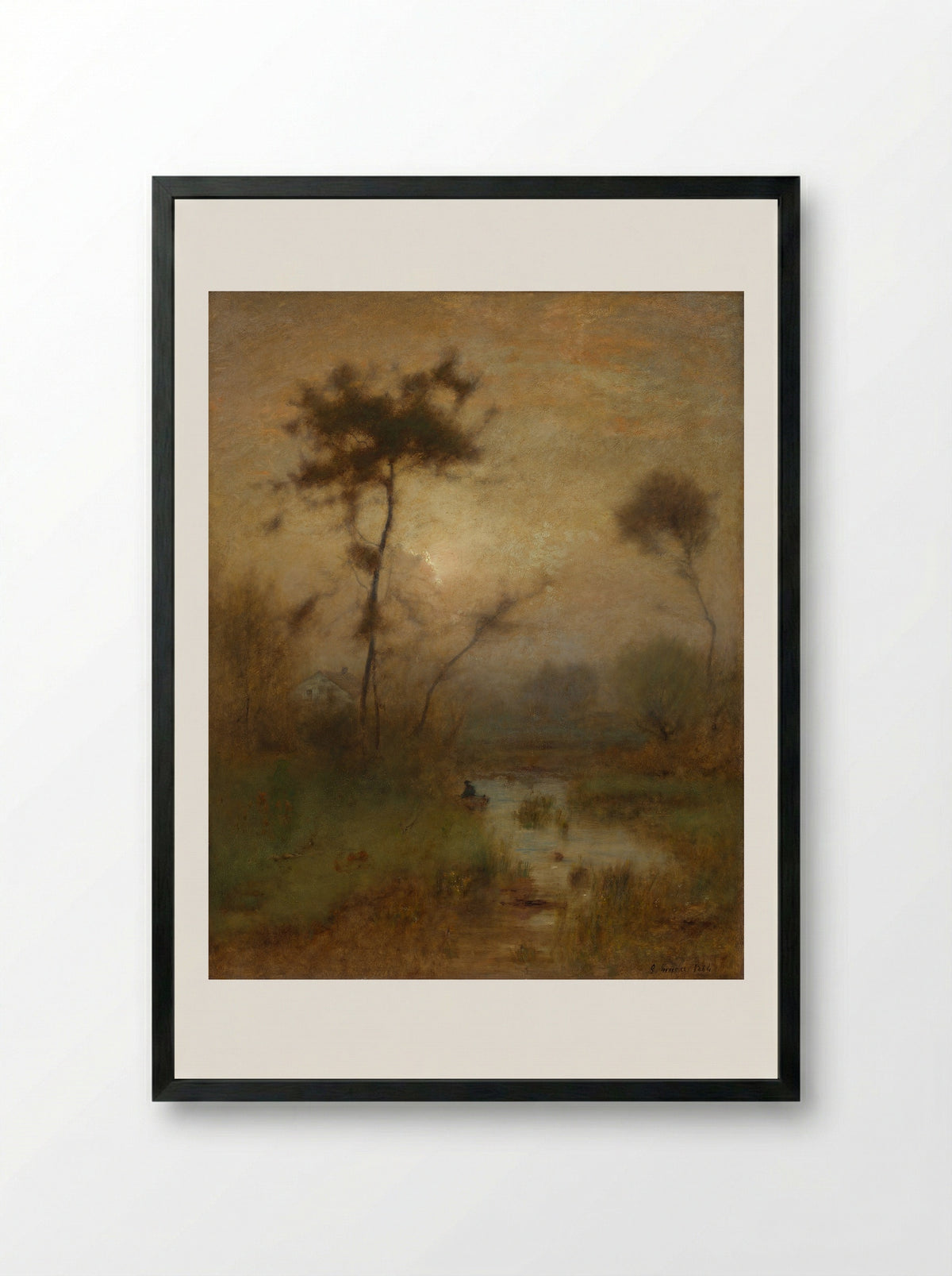 A Silver Morning - George Inness - Framed Print Black