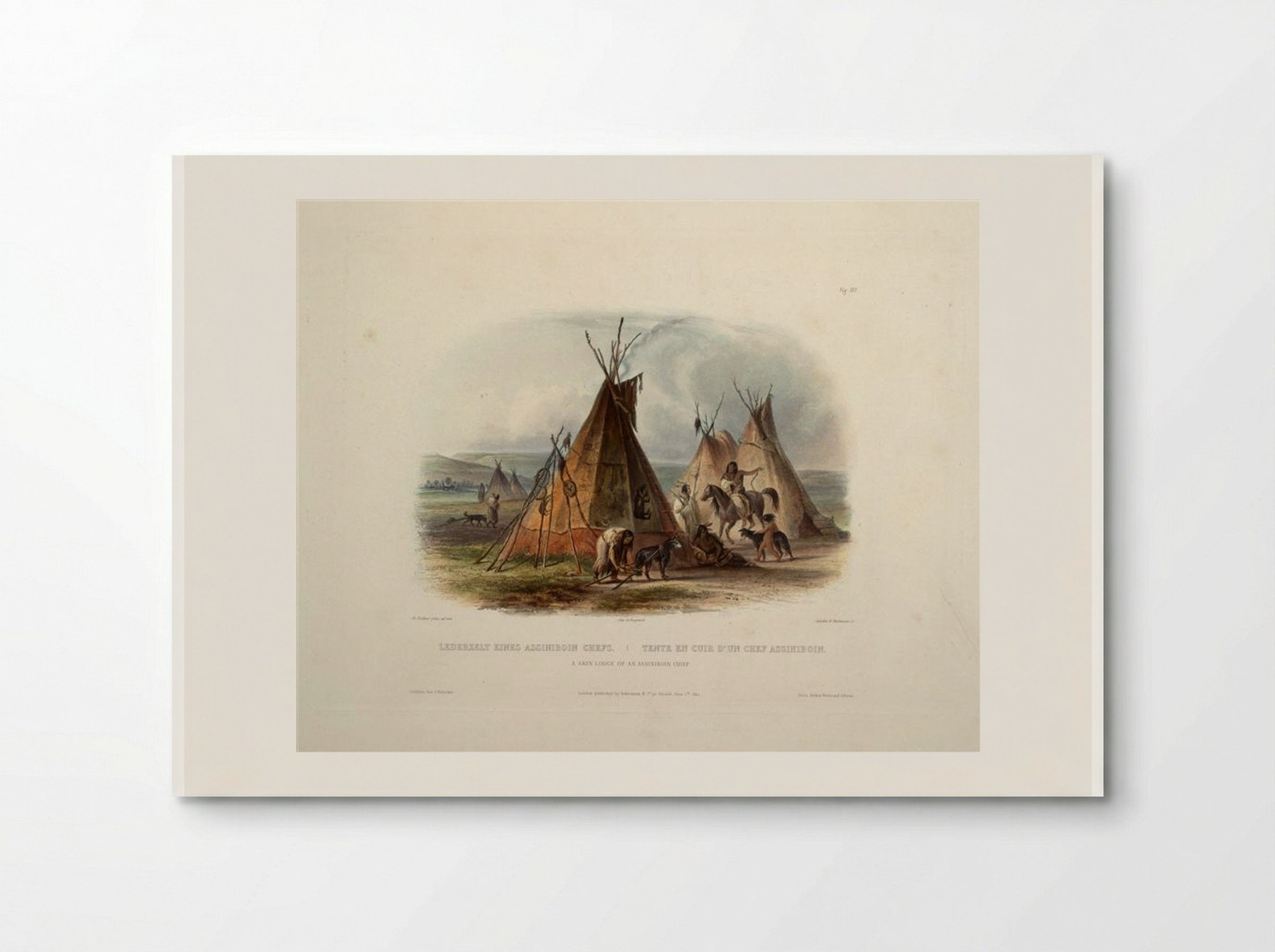 A Skin Lodge of an Assiniboin Chief - Karl Bodmer - Poster