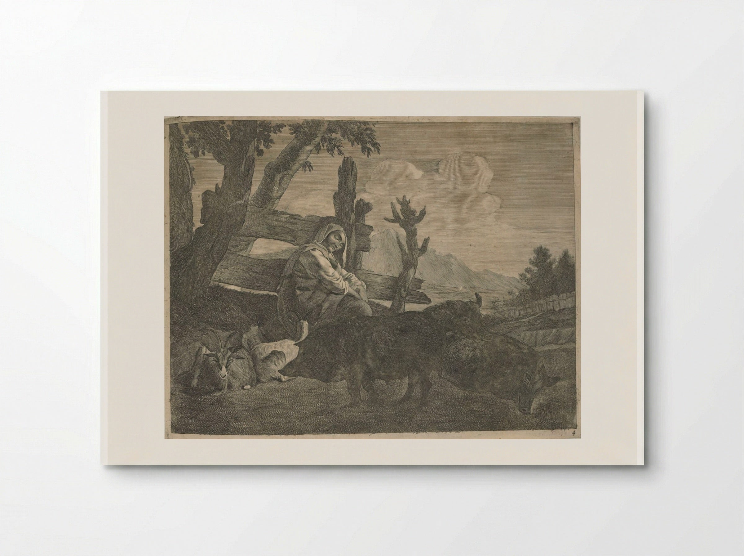 A Sleeping Shepherdess - Cornelis Visscher - Poster
