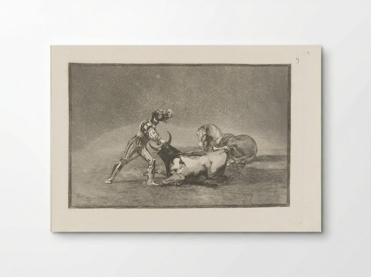 A Spanish Knight Killing a Bull - Francisco de Goya - Poster
