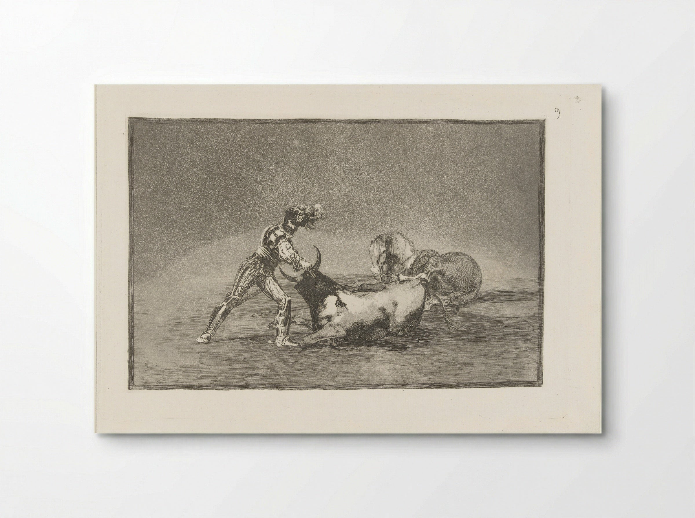 A Spanish Knight Killing a Bull - Francisco de Goya - Poster