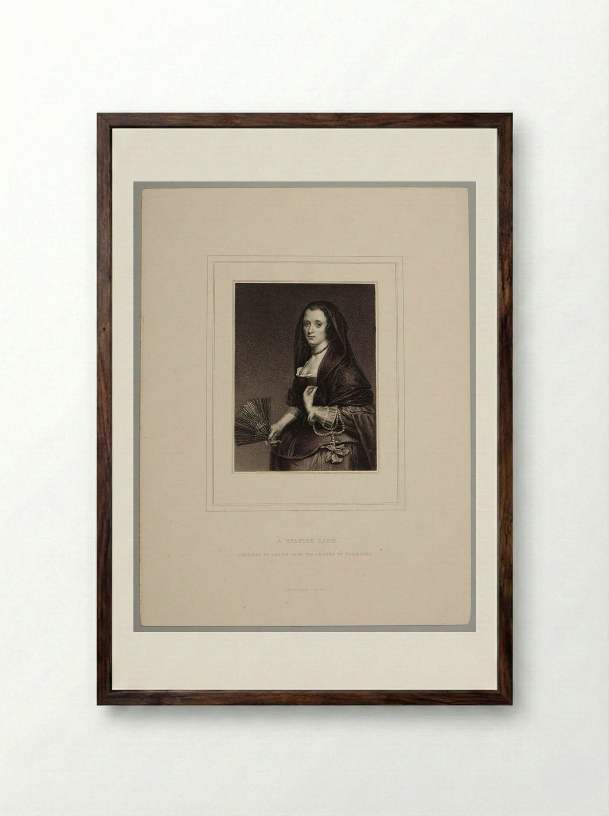 A Spanish Lady (After Velázquez) - Jean Marie Leroux - Framed Print Dark Wood