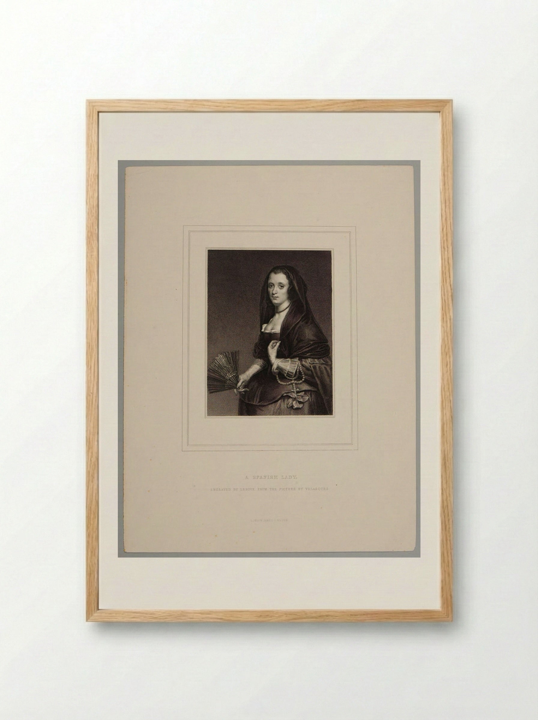 A Spanish Lady (After Velázquez) - Jean Marie Leroux - Framed Print Wood