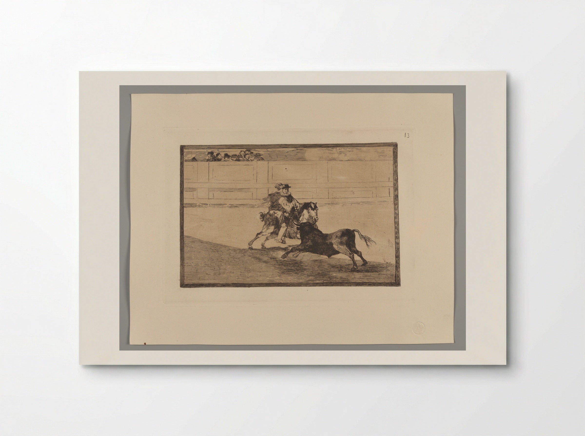 A Spanish Mounted Knight in the Ring Breaking Short Spears Without the Help of Assistants - Francisco José de Goya y Lucientes - Poster