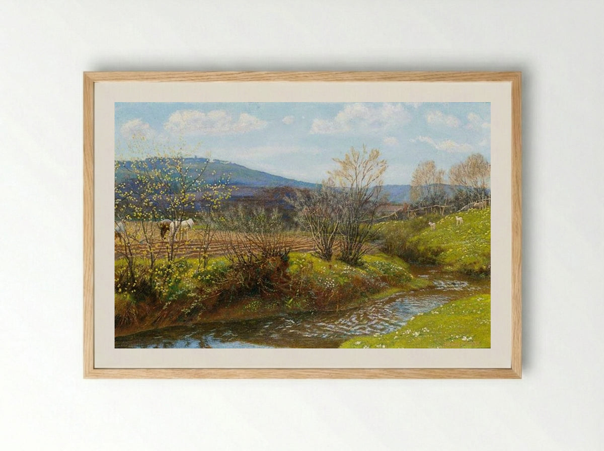 A Spring Afternoon - Arthur Hughes - Framed Print Wood