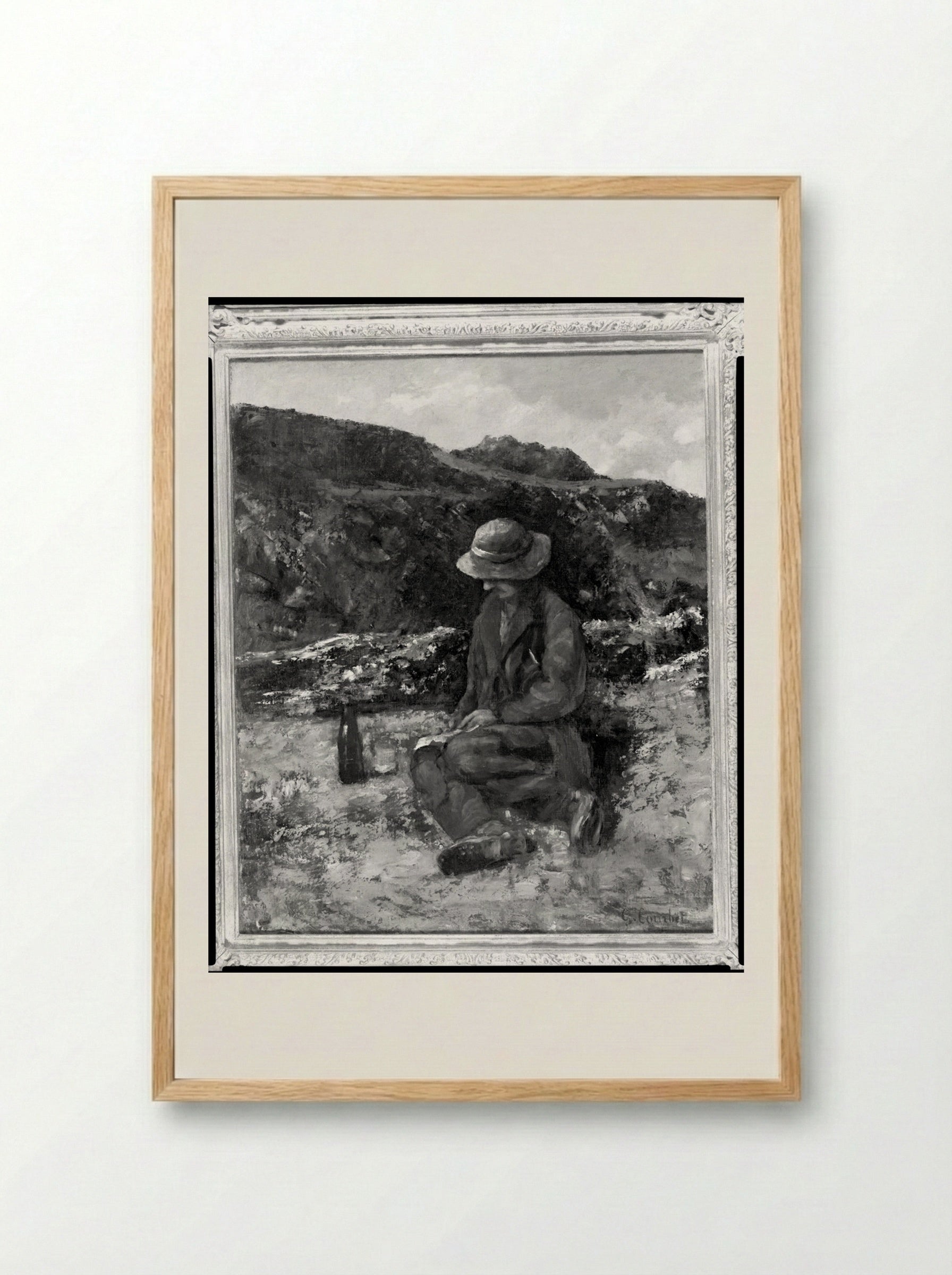 A Stone Cutter - Gustave Courbet - Framed Print Wood