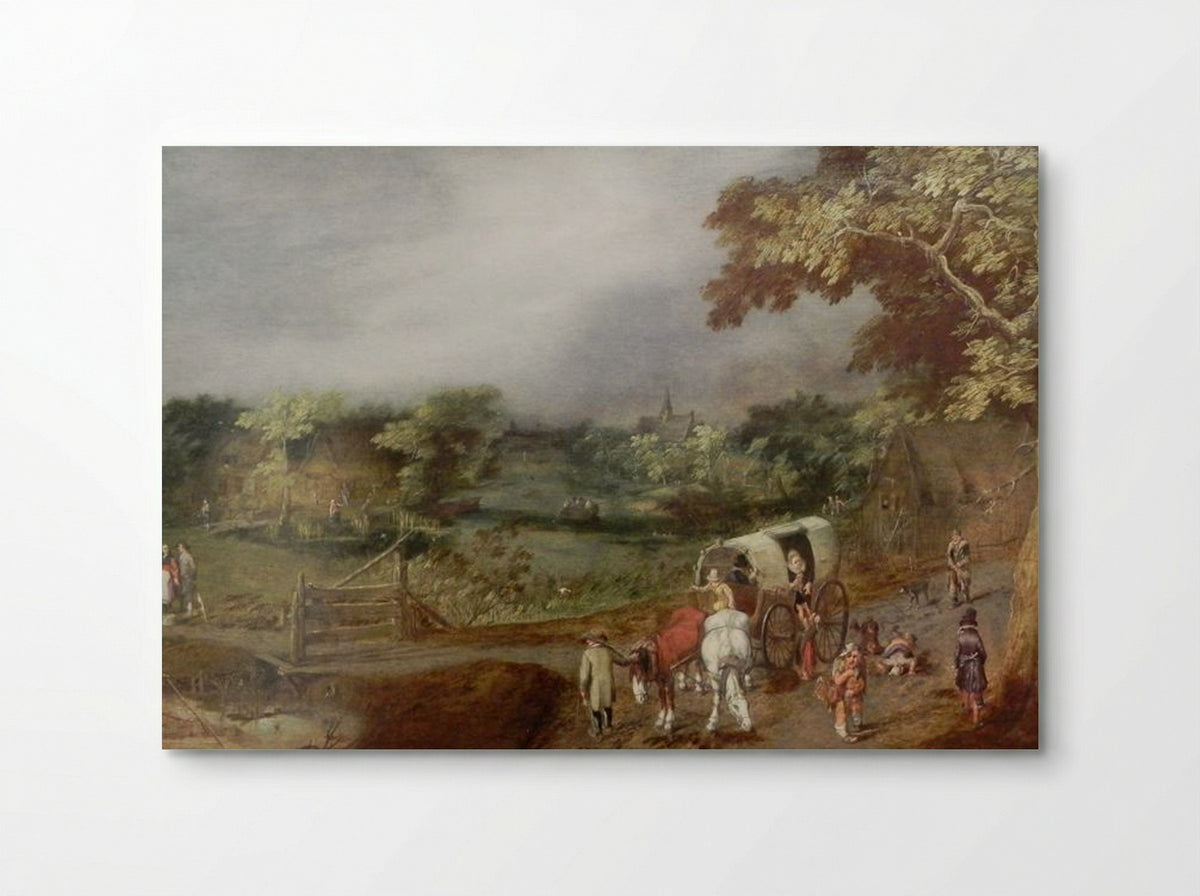 A Summer Village Landscape with Horse - Adriaen van de Venne - Poster