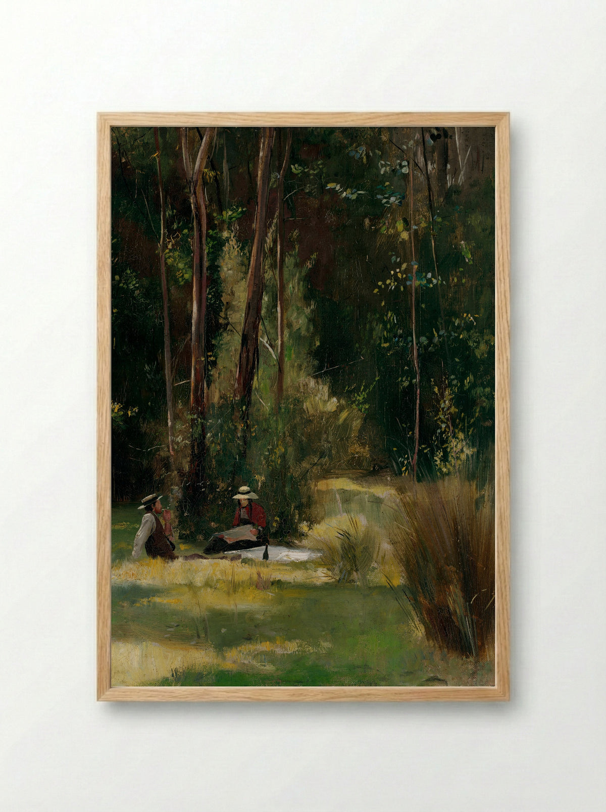 A Sunday Afternoon Picnic at Box Hill - Tom Roberts - Framed Print Wood