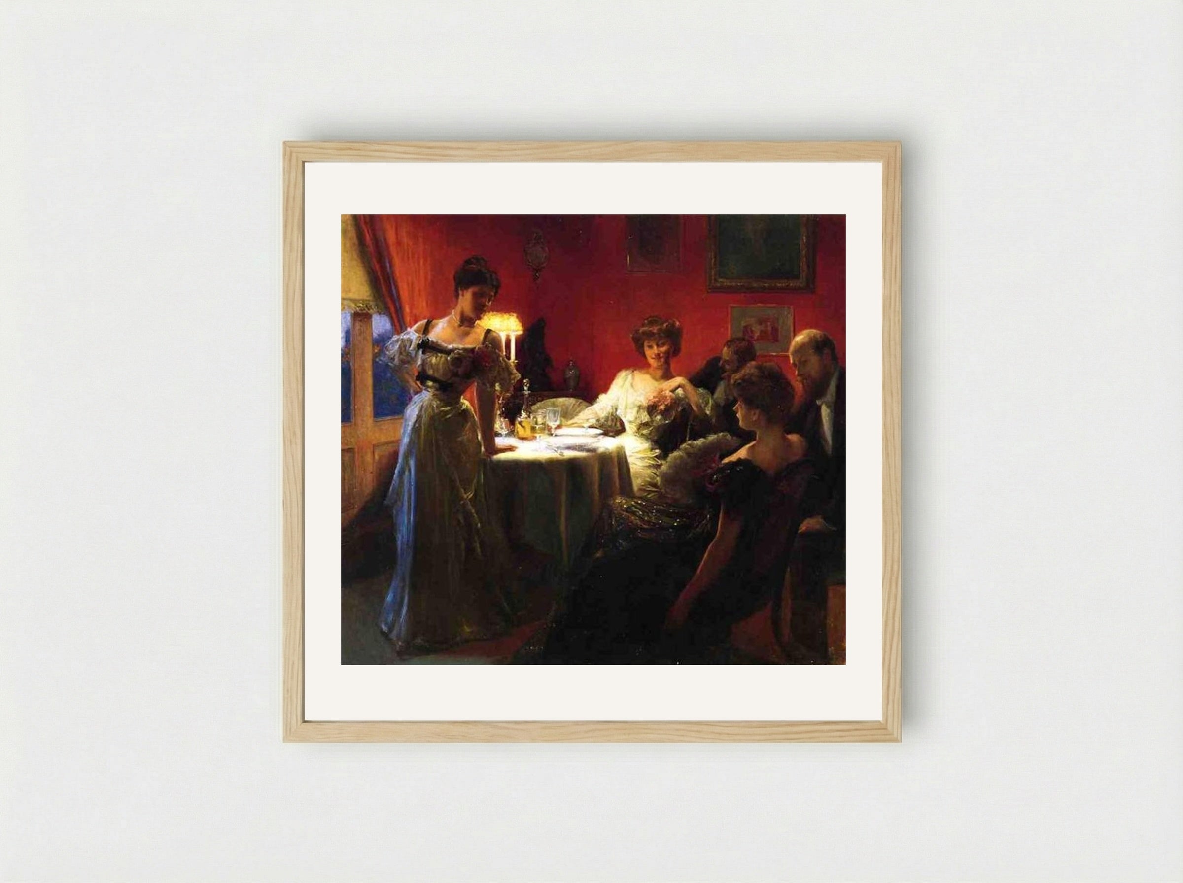 A Supper Party - Julius LeBlanc Stewart - Framed Print Wood