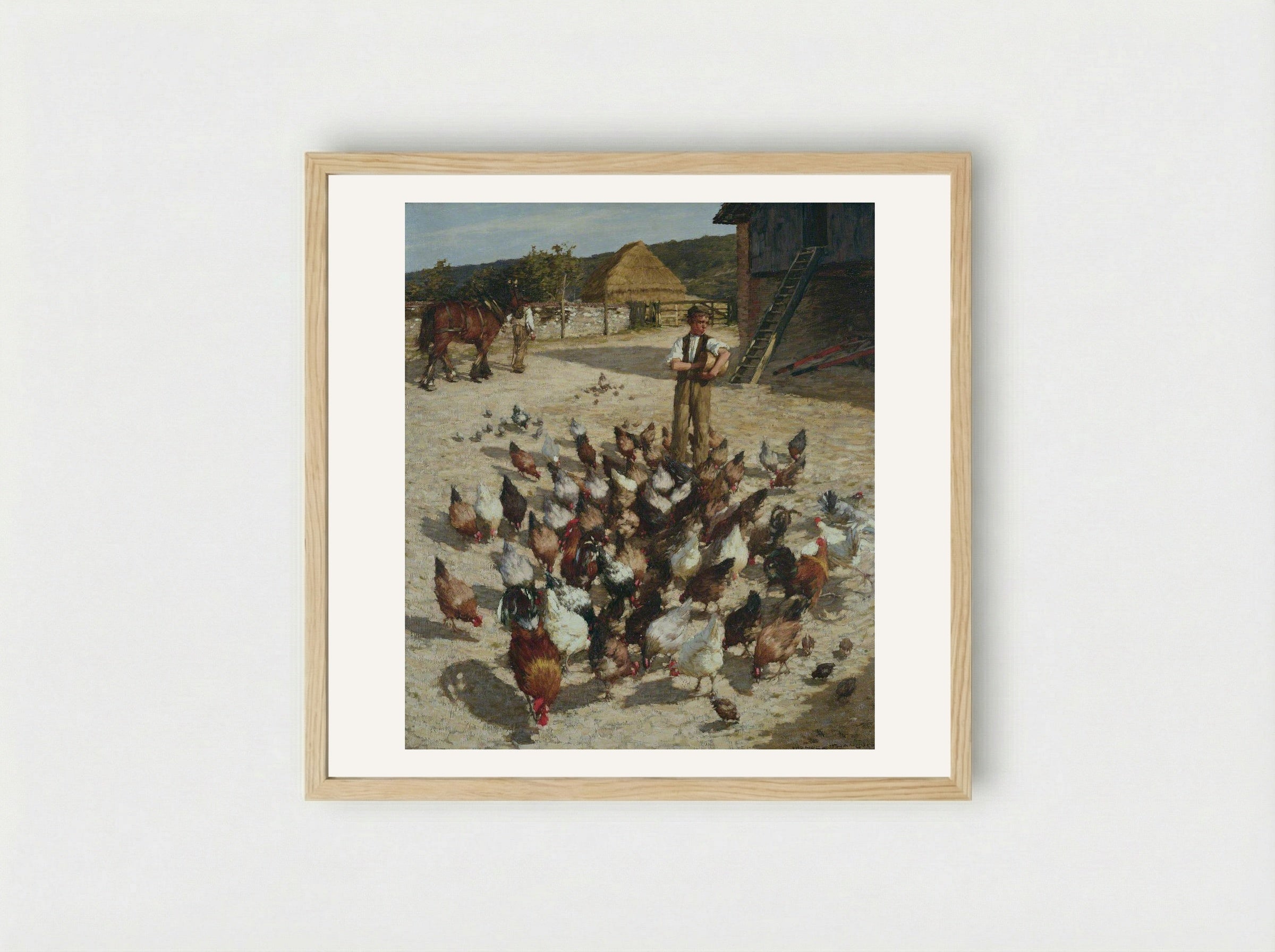 A Sussex Farm - Henry Herbert La Thangue - Framed Print Wood
