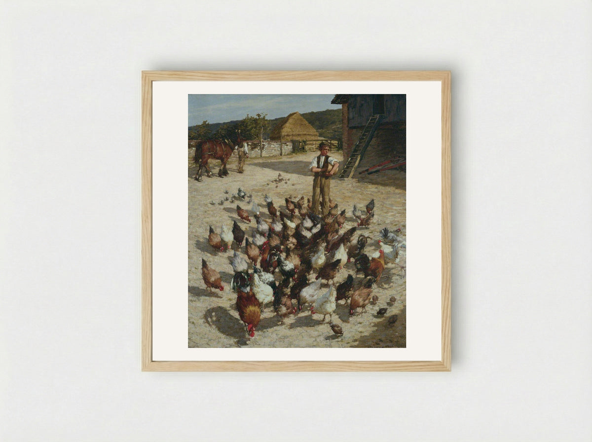 A Sussex Farm - Henry Herbert La Thangue - Framed Print Wood