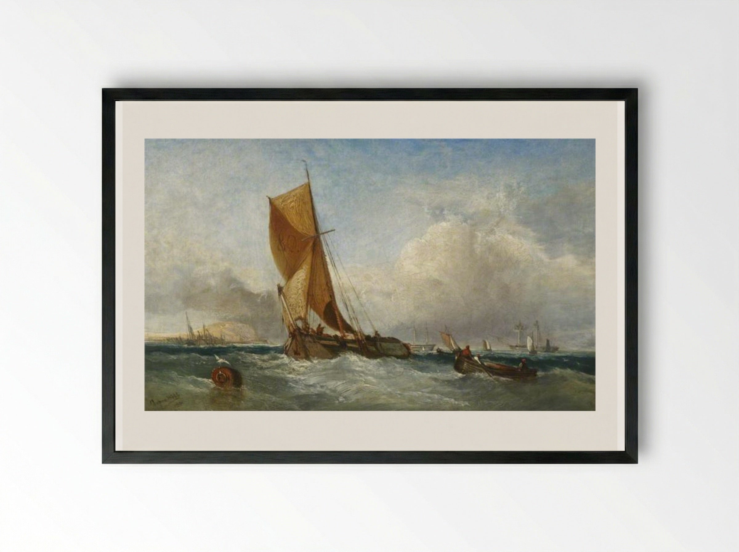 A Swim-Headed Barge - James Webb - Framed Print Black