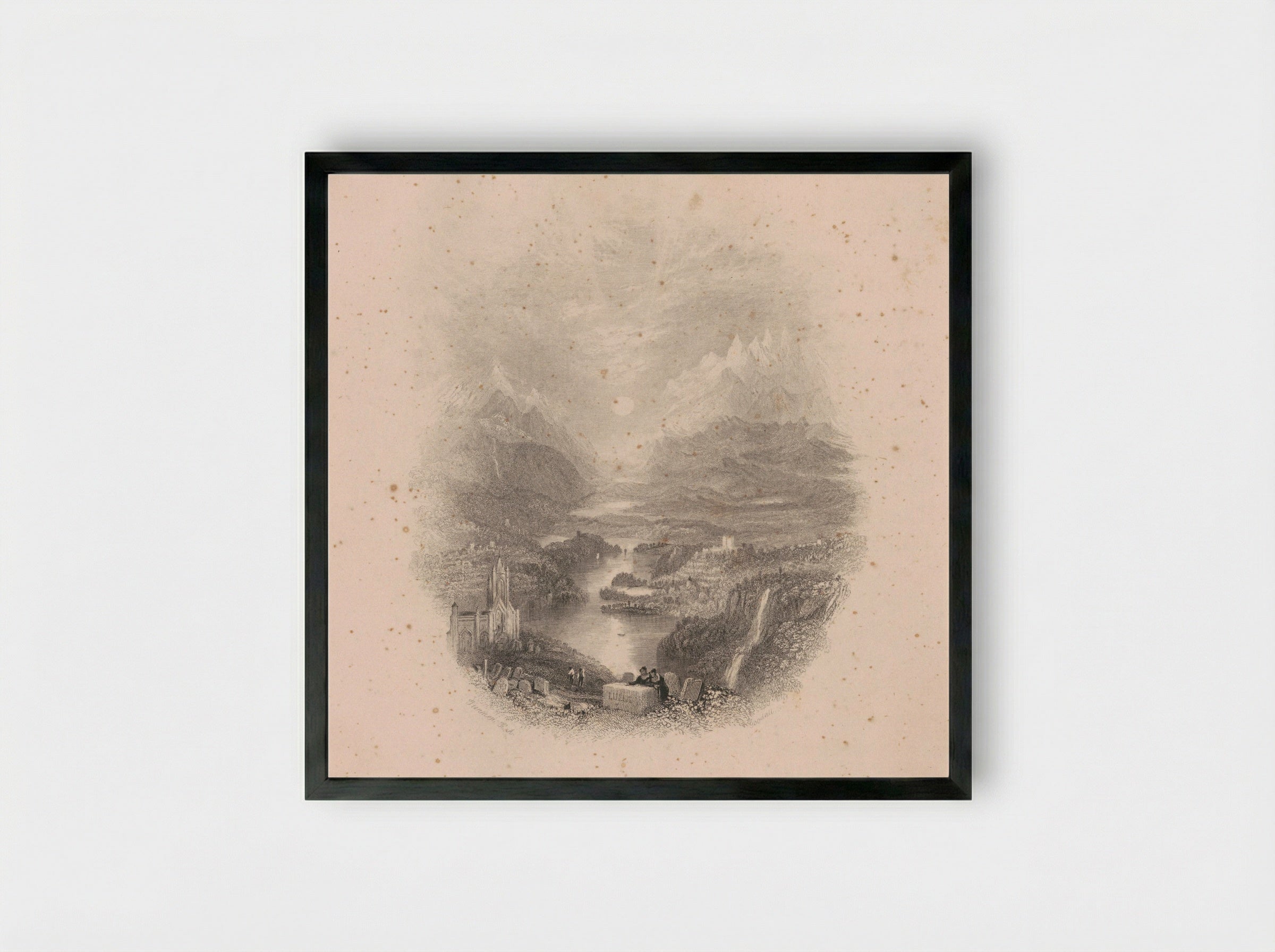 A Swiss Valley - Edward Goodall - Framed Print Black