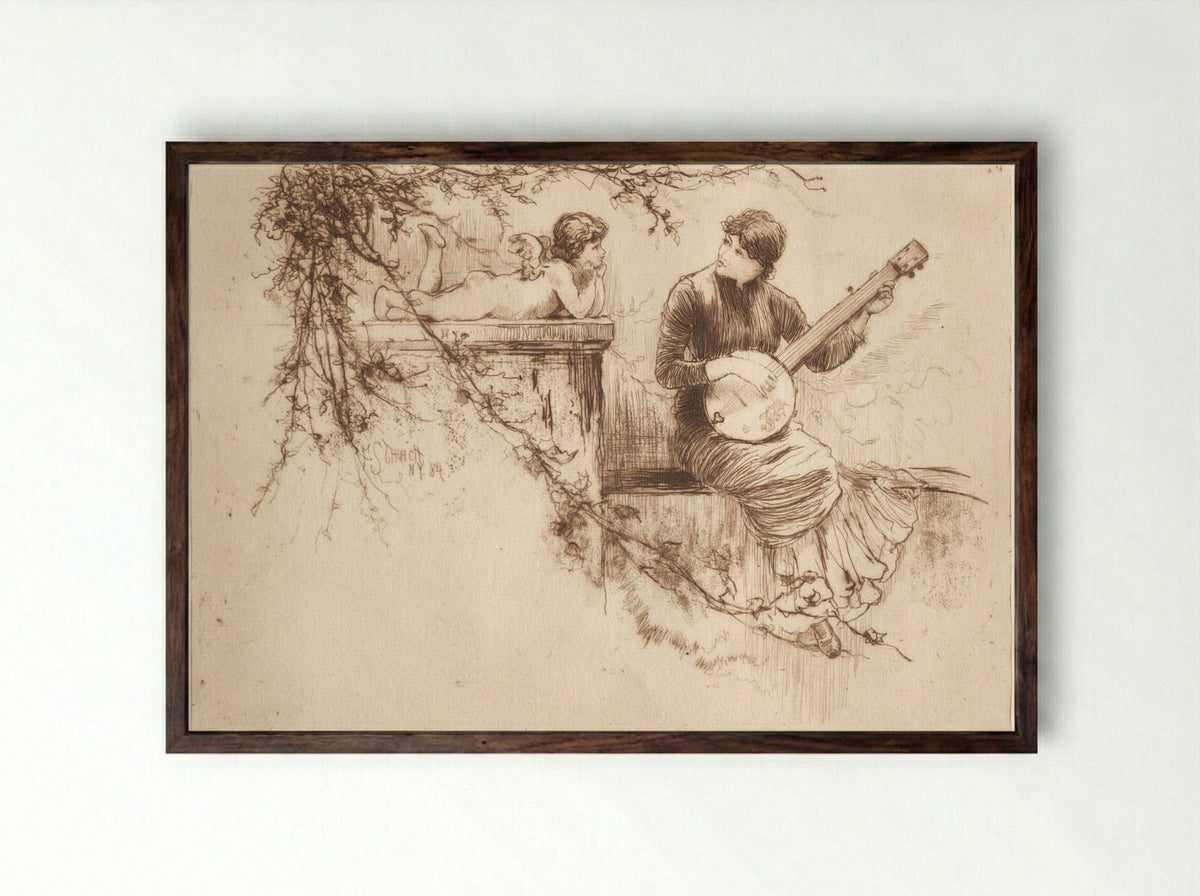 A Symphony - Frederick Stuart Church - Framed Print Dark Wood