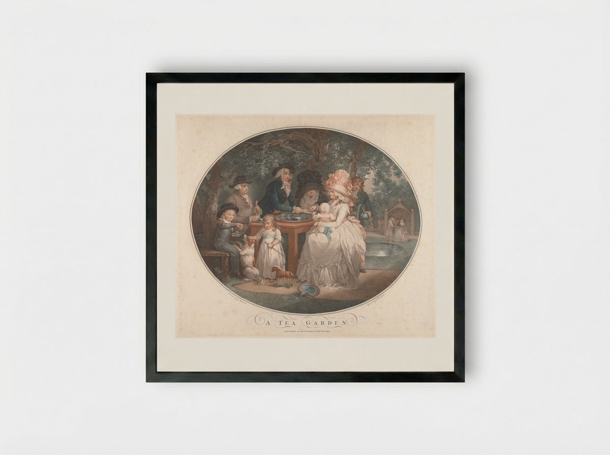 A Tea Garden - George Morland - Framed Print Black