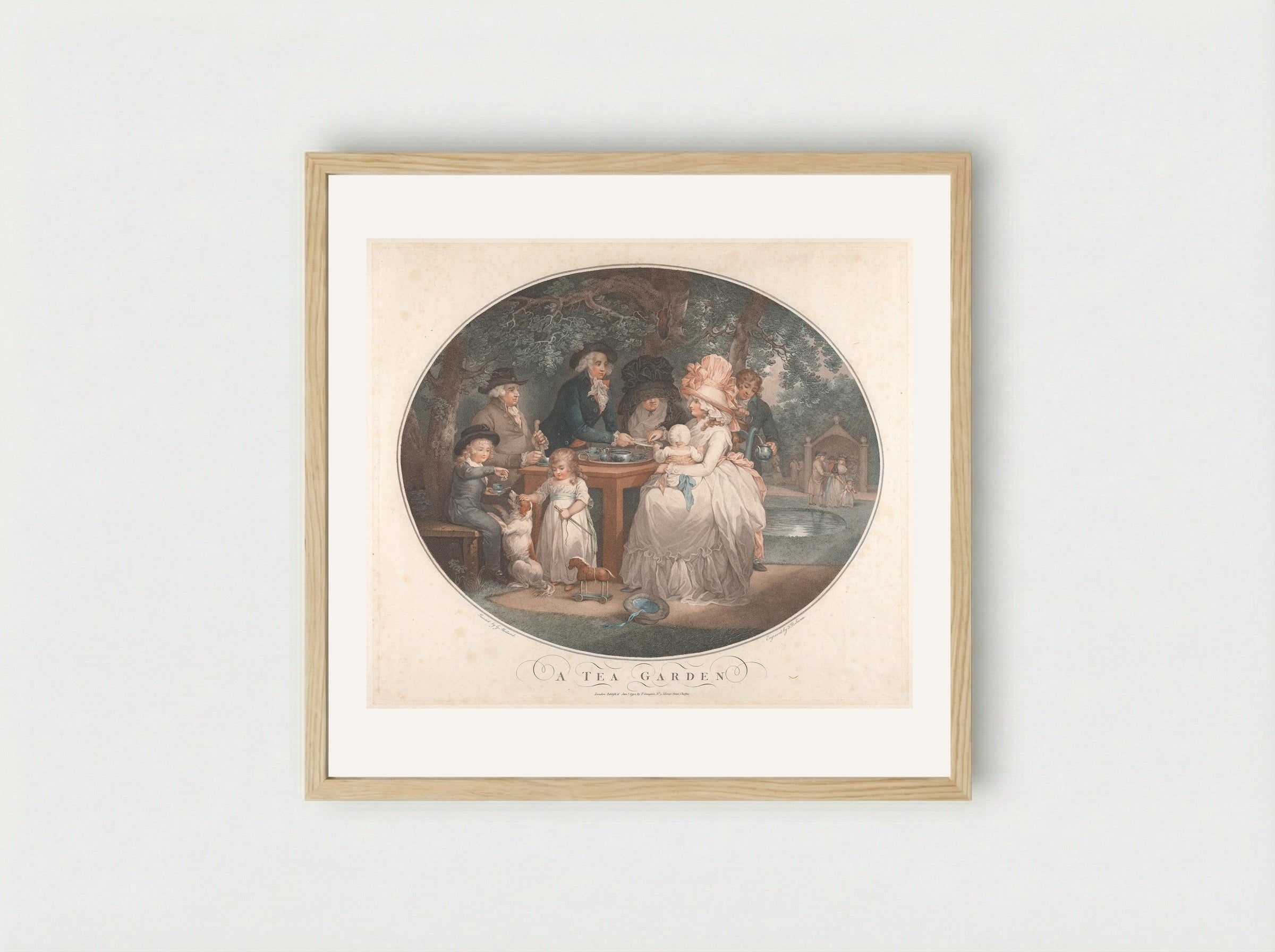 A Tea Garden - George Morland - Framed Print Wood