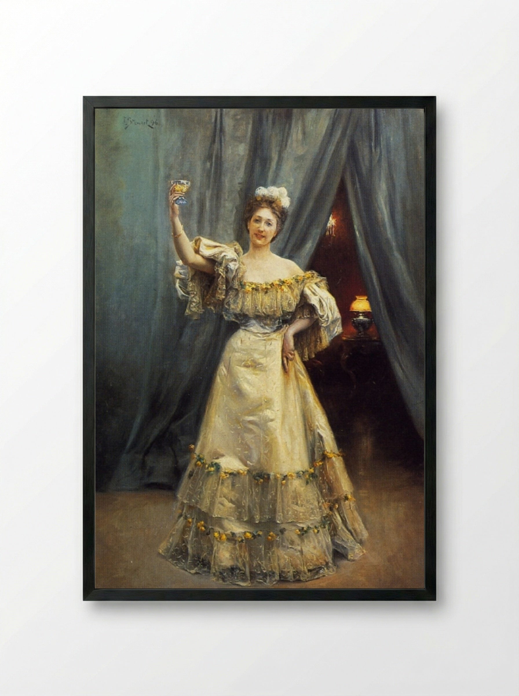A Toast - Julius LeBlanc Stewart - Framed Print Black