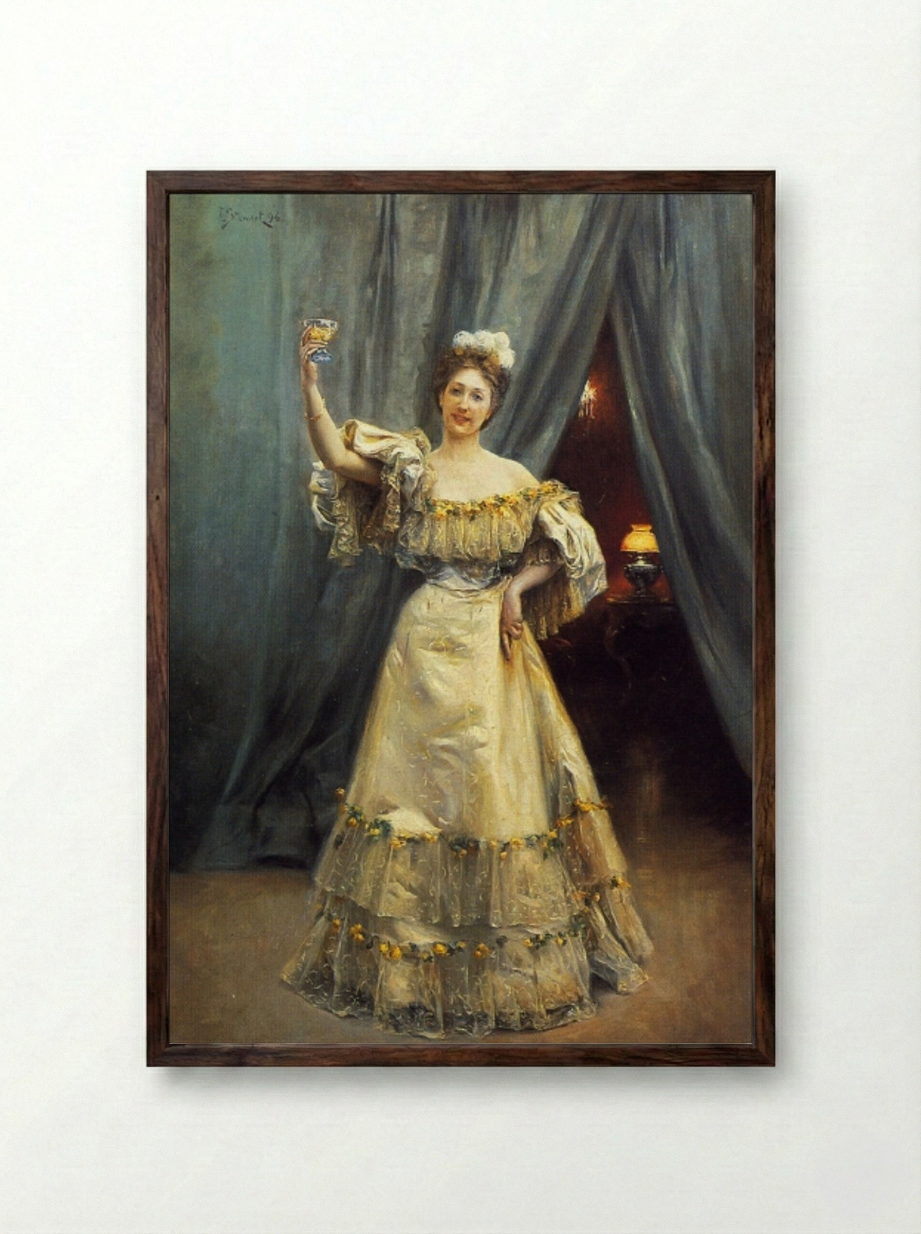 A Toast - Julius LeBlanc Stewart - Framed Print Dark Wood